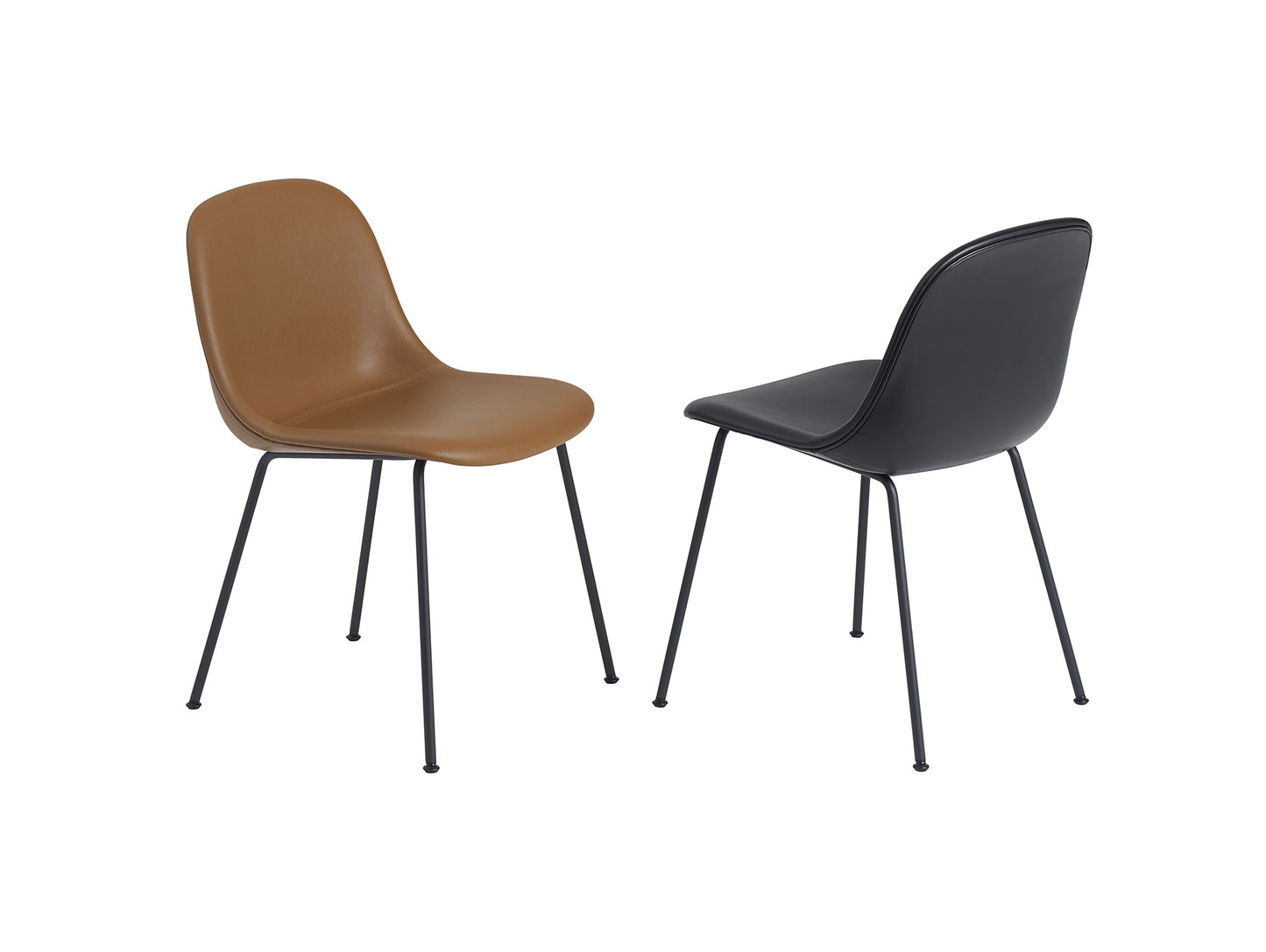 Fiber Side Chair Upholstered with Metal Base