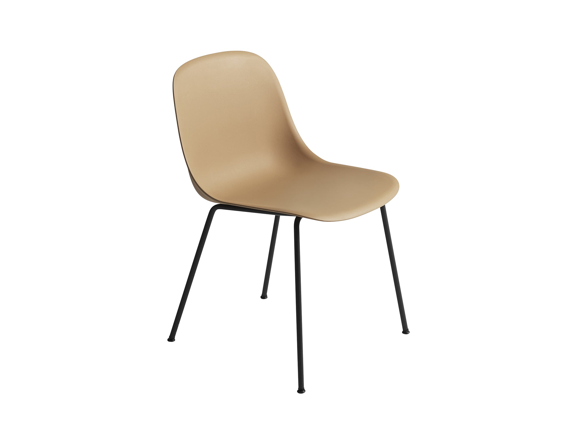Fiber Side Chair with Metal Base by Muuto - Ochre / Black
