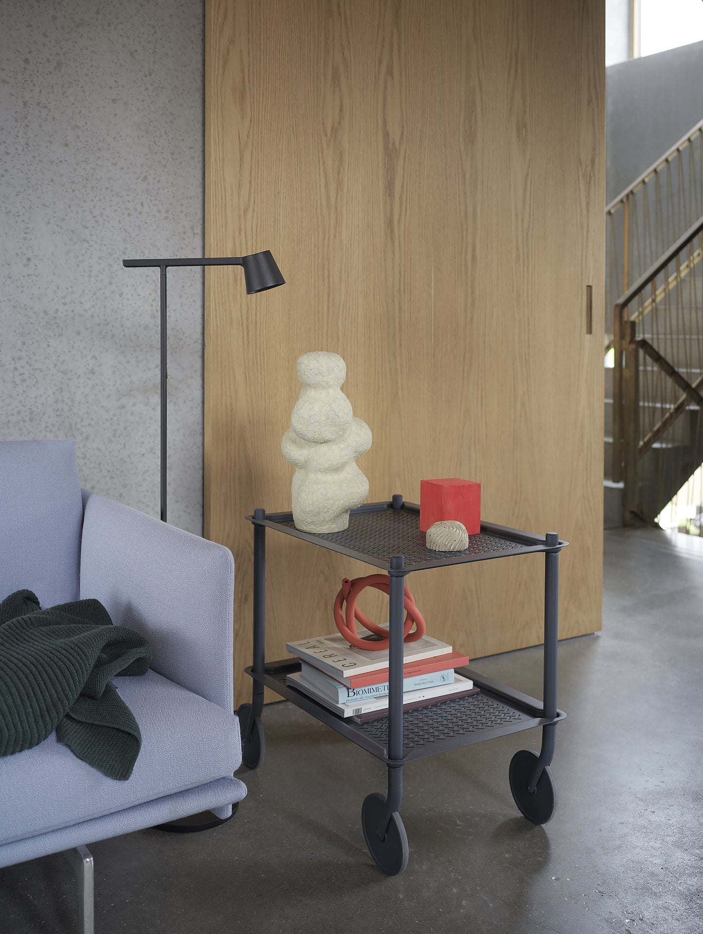 Blue-Grey 2-Layer Flow Trolley by Muuto