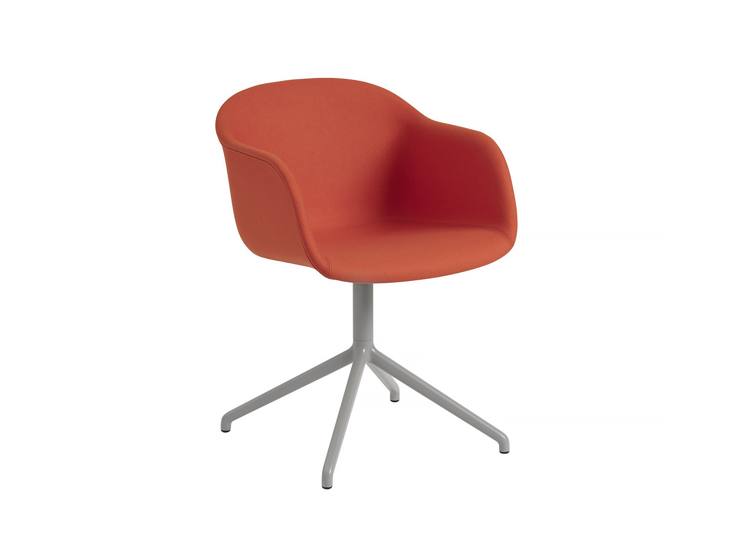 Fiber Armchair Upholstered with Swivel Base