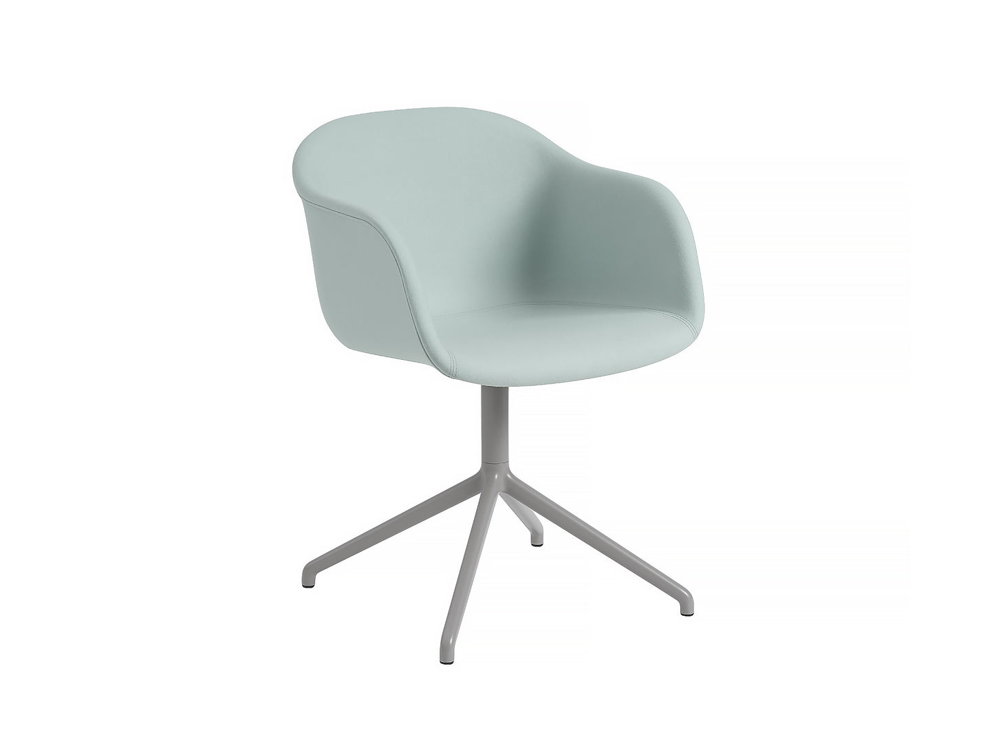 Fiber Armchair Upholstered with Swivel Base
