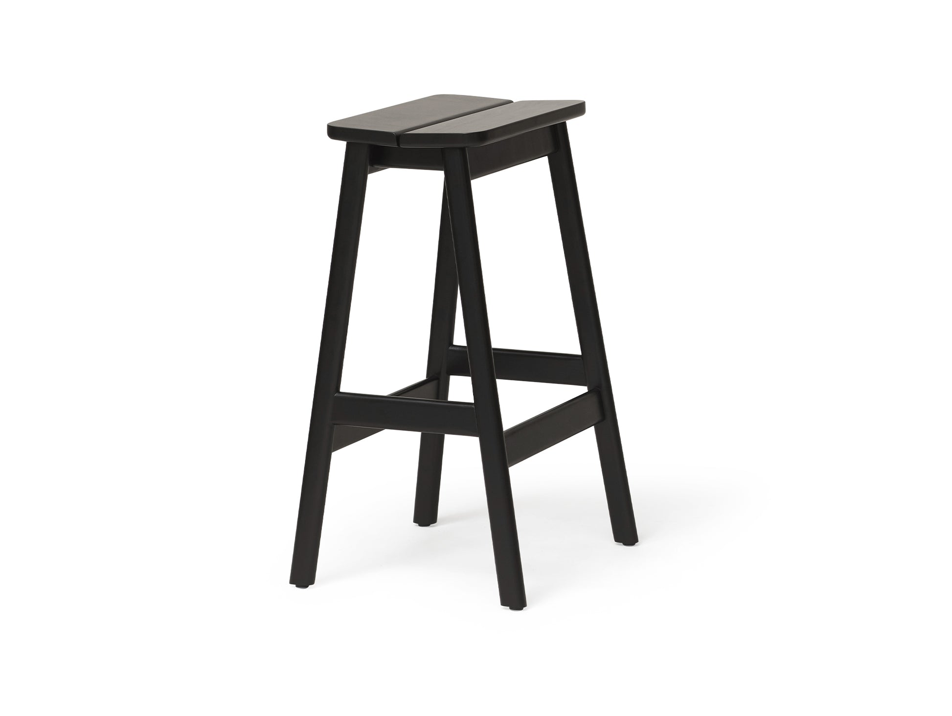 Angle Bar Stool by Form and Refine - Height: 65 cm / Black Stained Beech