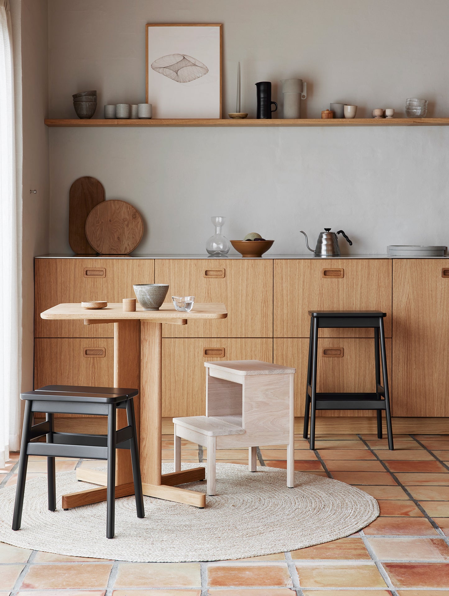 Trefoil Square Table by Form & Refine - oiled oak