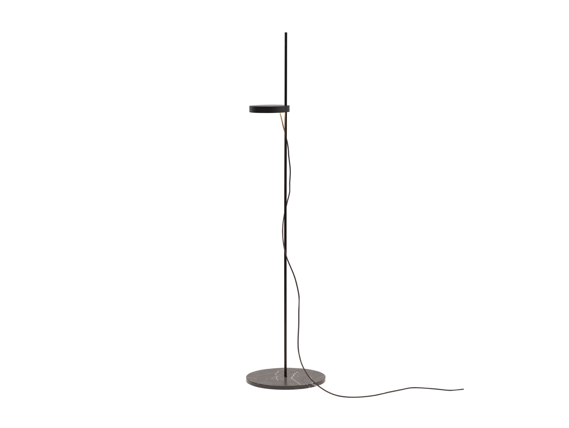 LT06 Palo Floor Light by e15 - Black Powder Coated Steel with Nero Marquina