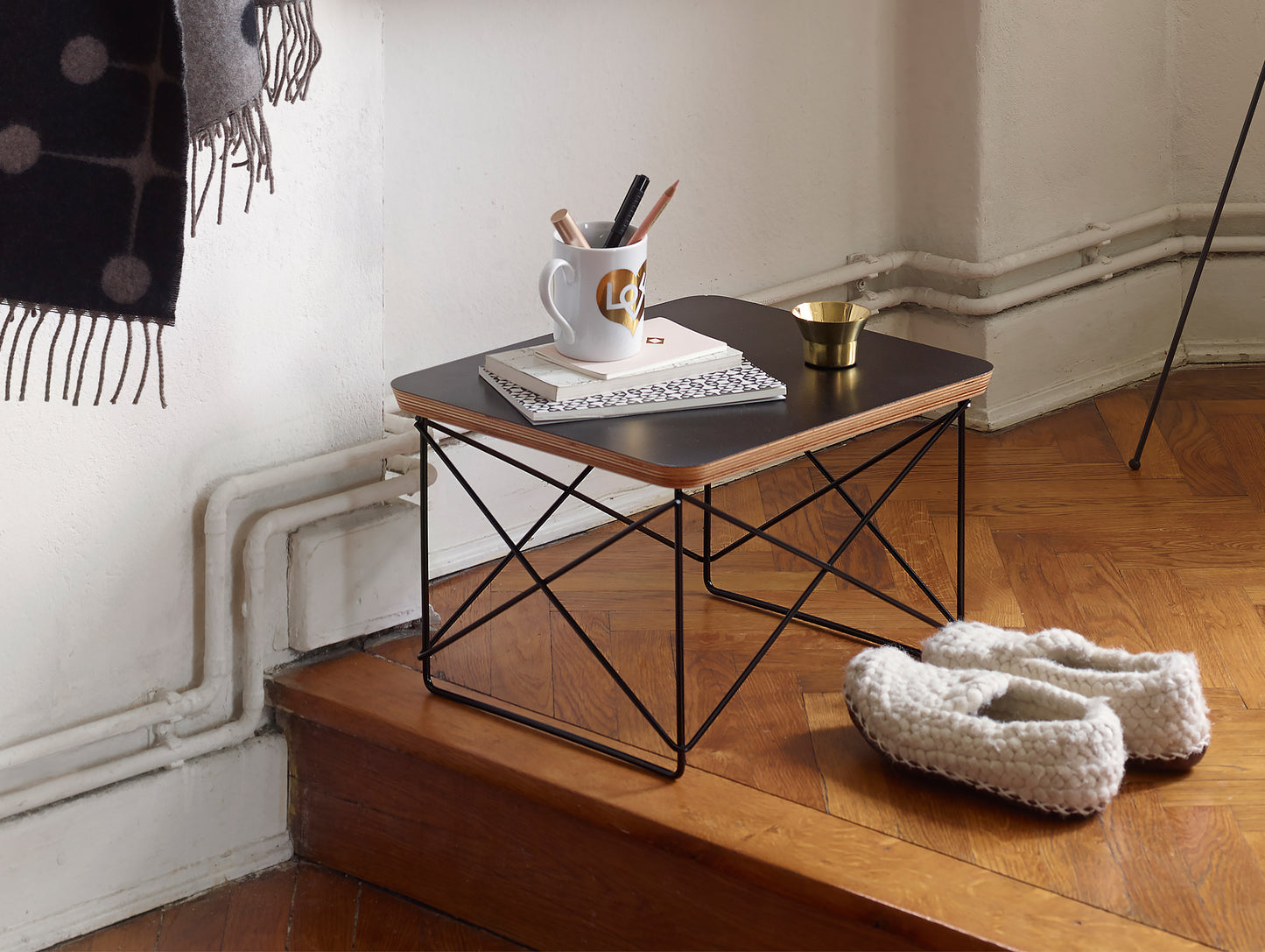 Vitra Eames Occasional Table LTR, Black Base, Black HPL Top