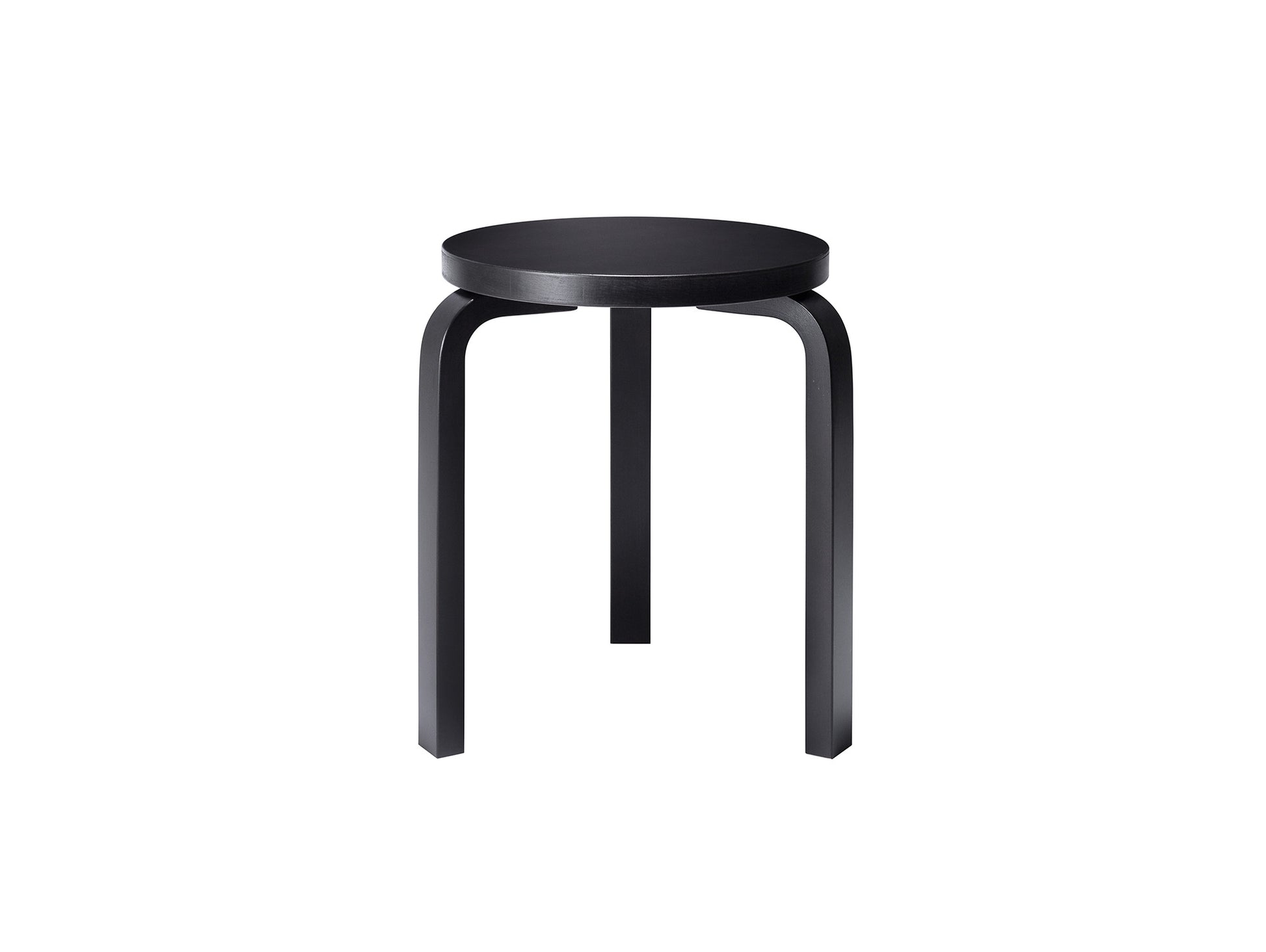 Alvar Aalto Stool 60 by Artek - Black Lacquered
