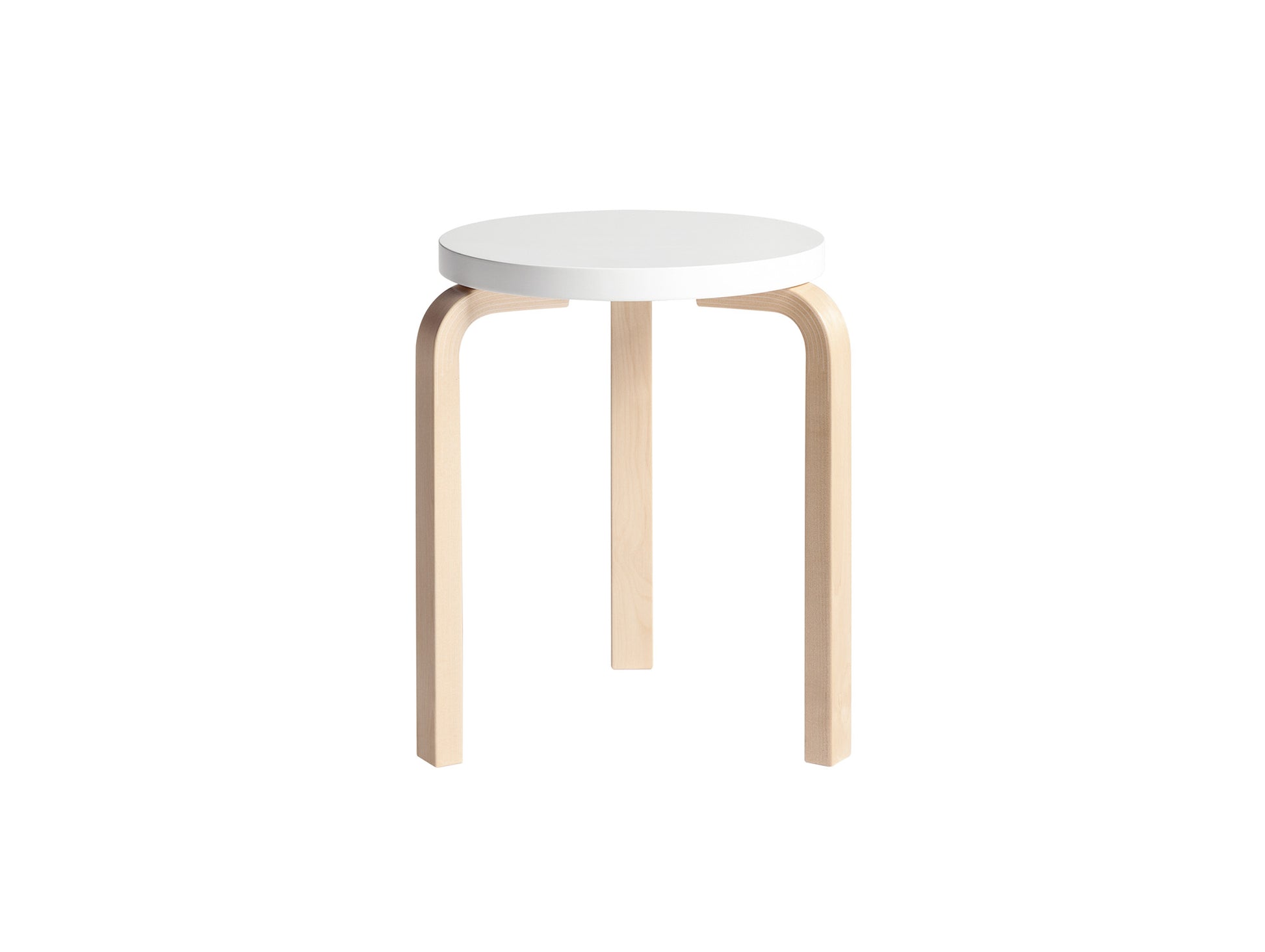 Alvar Aalto Stool 60 by Artek - White Lacquered