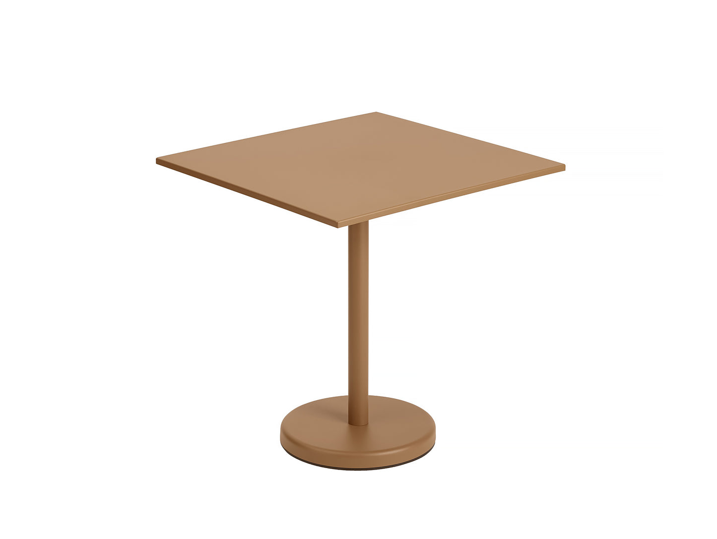 Linear Steel Café Table - Square, Burnt Orange
