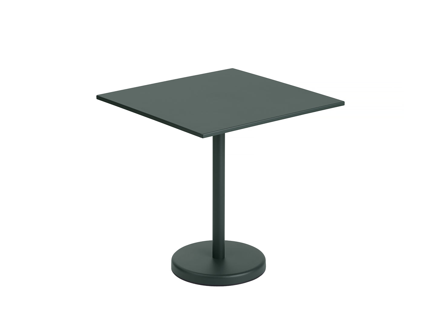 Linear Steel Café Table - Square, Dark Green
