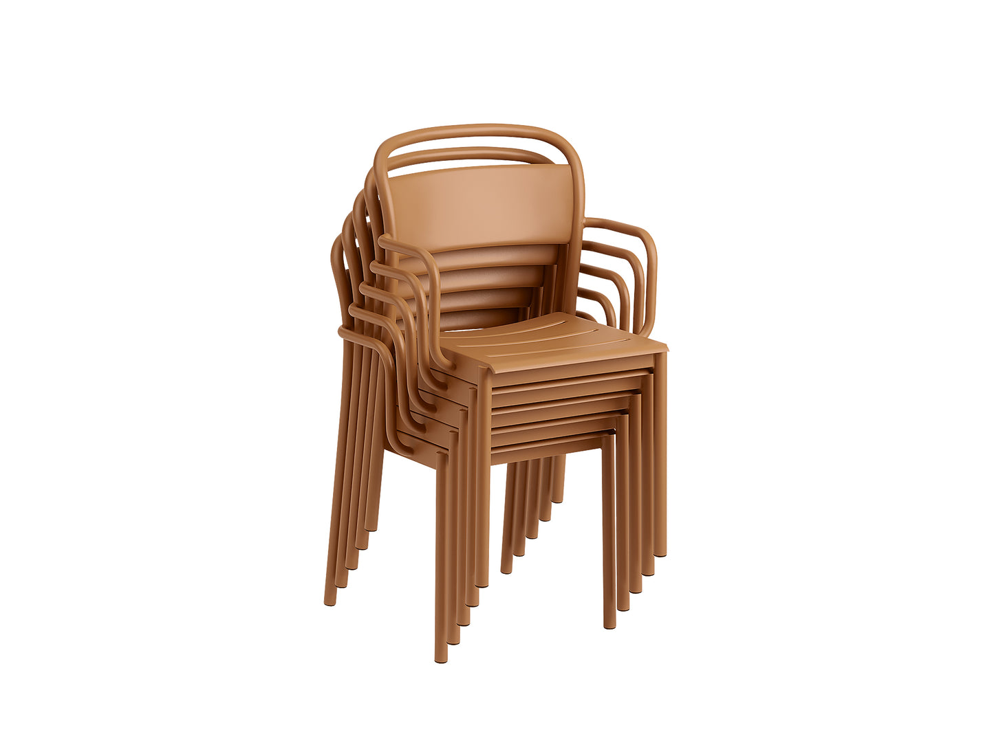 Linear Steel Armchair in Burnt Orange by Muuto