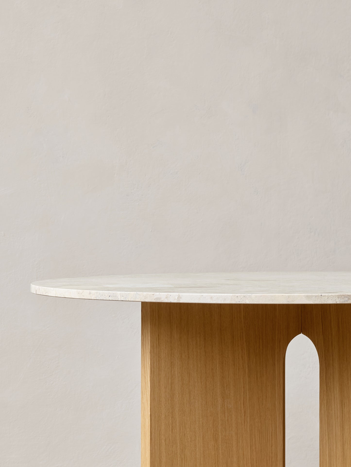 Androgyne Dining Table (Marble Edition) by Menu - Kunis Breccia Stone Top / Natural Oak Veneer Base