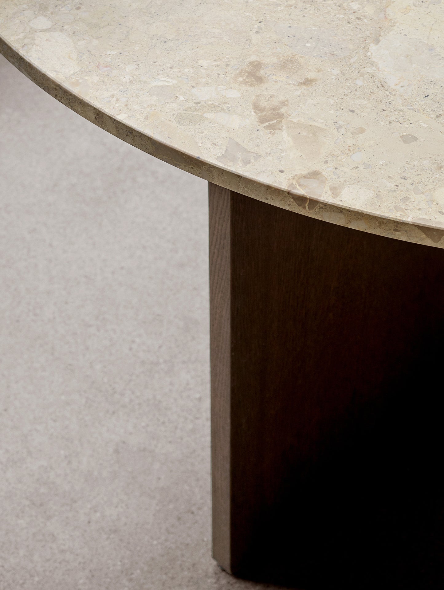 Androgyne Dining Table (Marble Edition) by Menu - Kunis Breccia Stone Top / Dark Oak Veneer Base