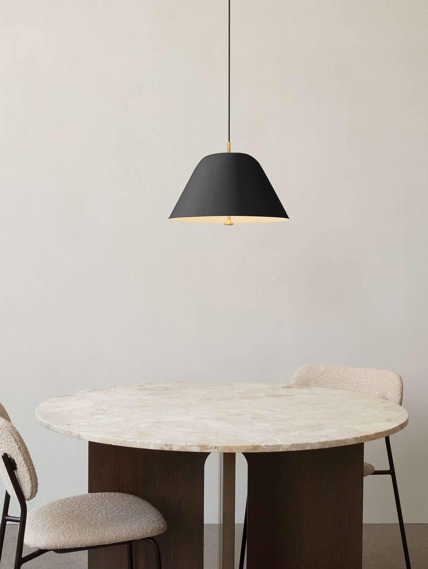 Androgyne Dining Table (Marble Edition) by Menu - Kunis Breccia Stone Top / Dark Oak Veneer Base
