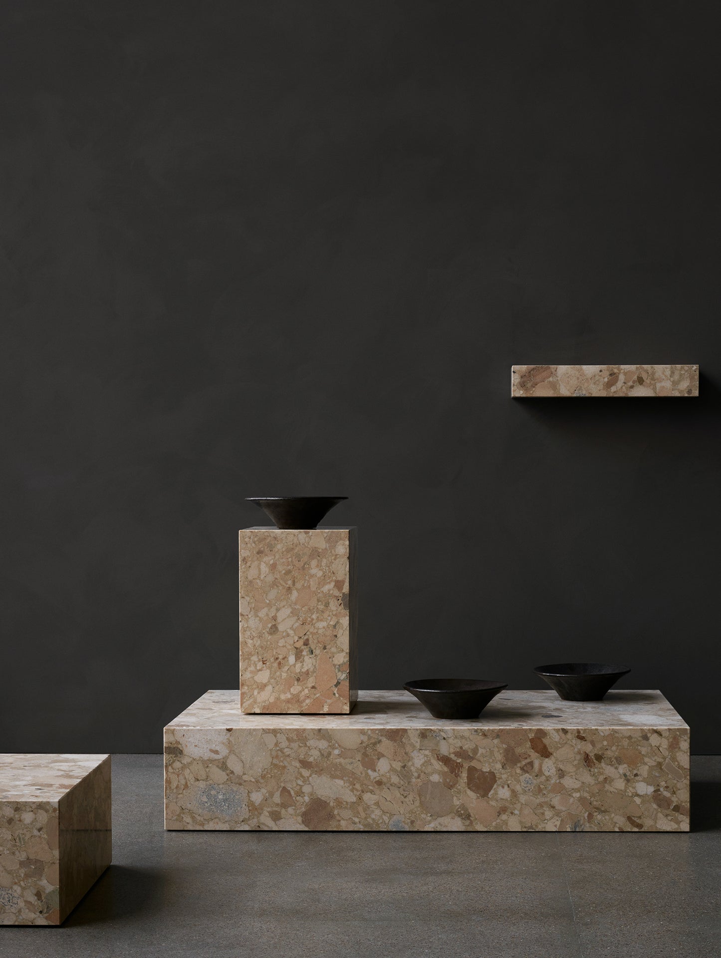 Marble Plinth Low - Sand Kunis Breccia Marble - by Menu
