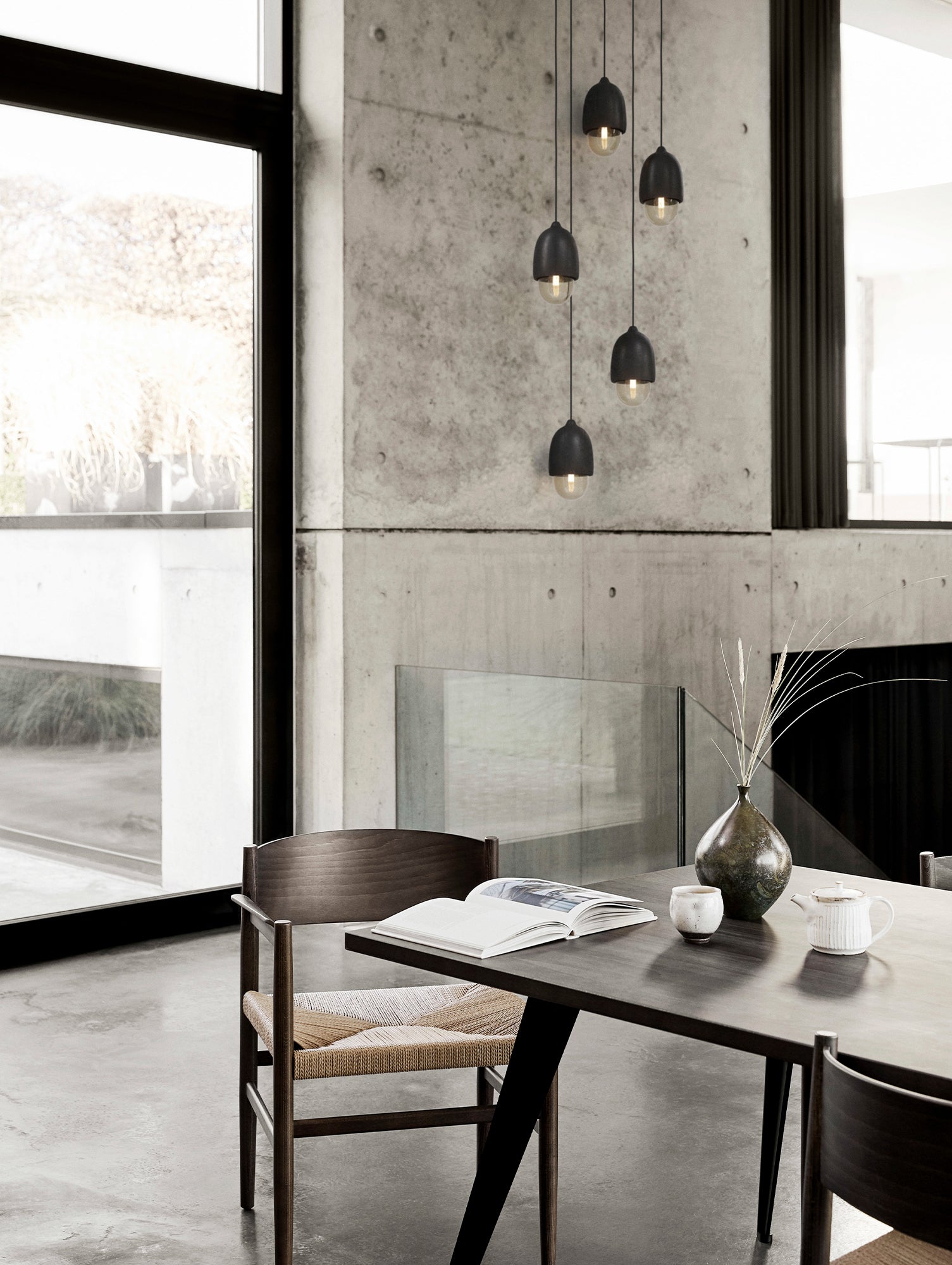 Terho Pendant Lamp by Mater - Black Stained Linden