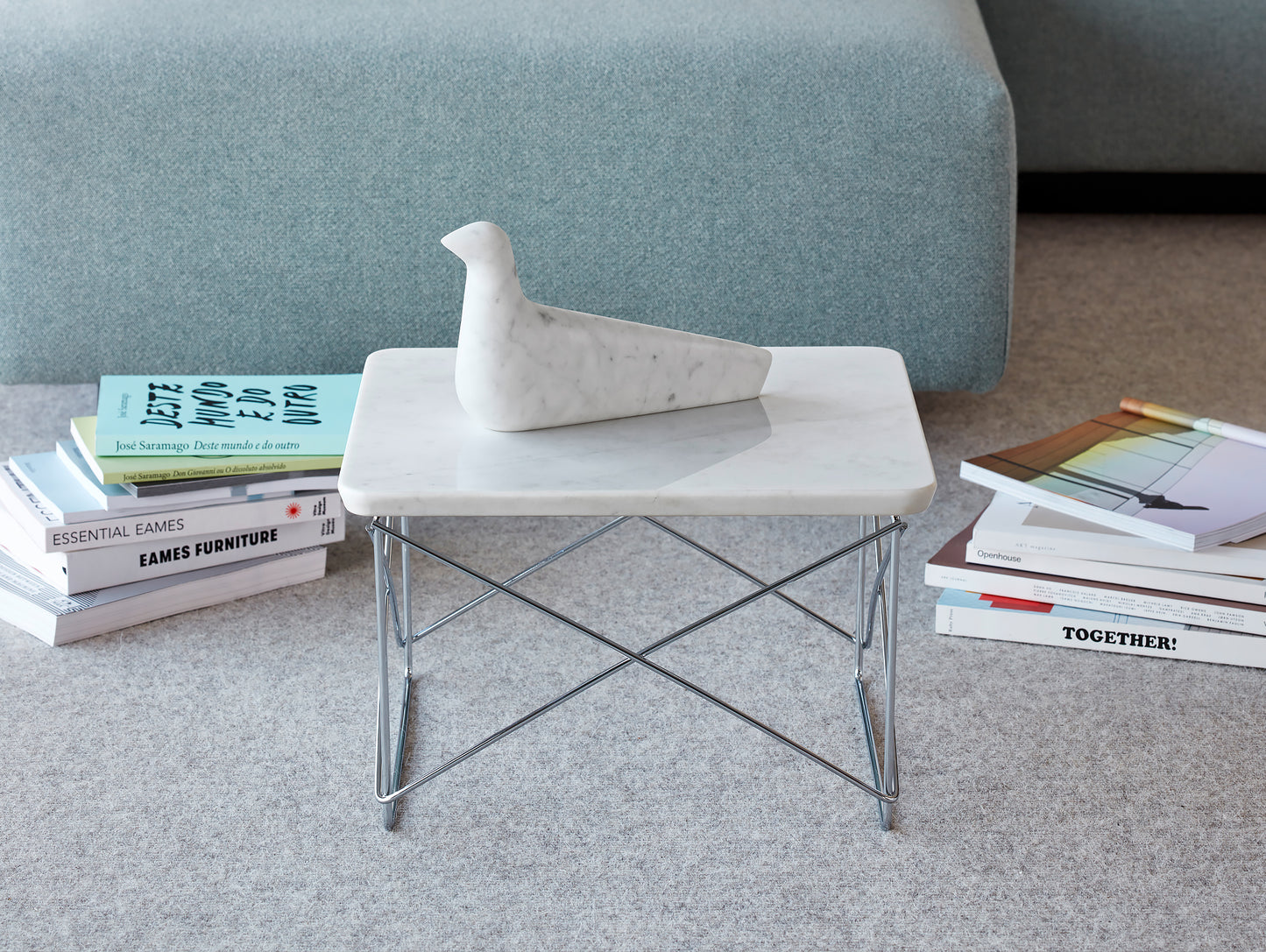 Vitra Eames LTR Occasional Table - Marble / Chrome