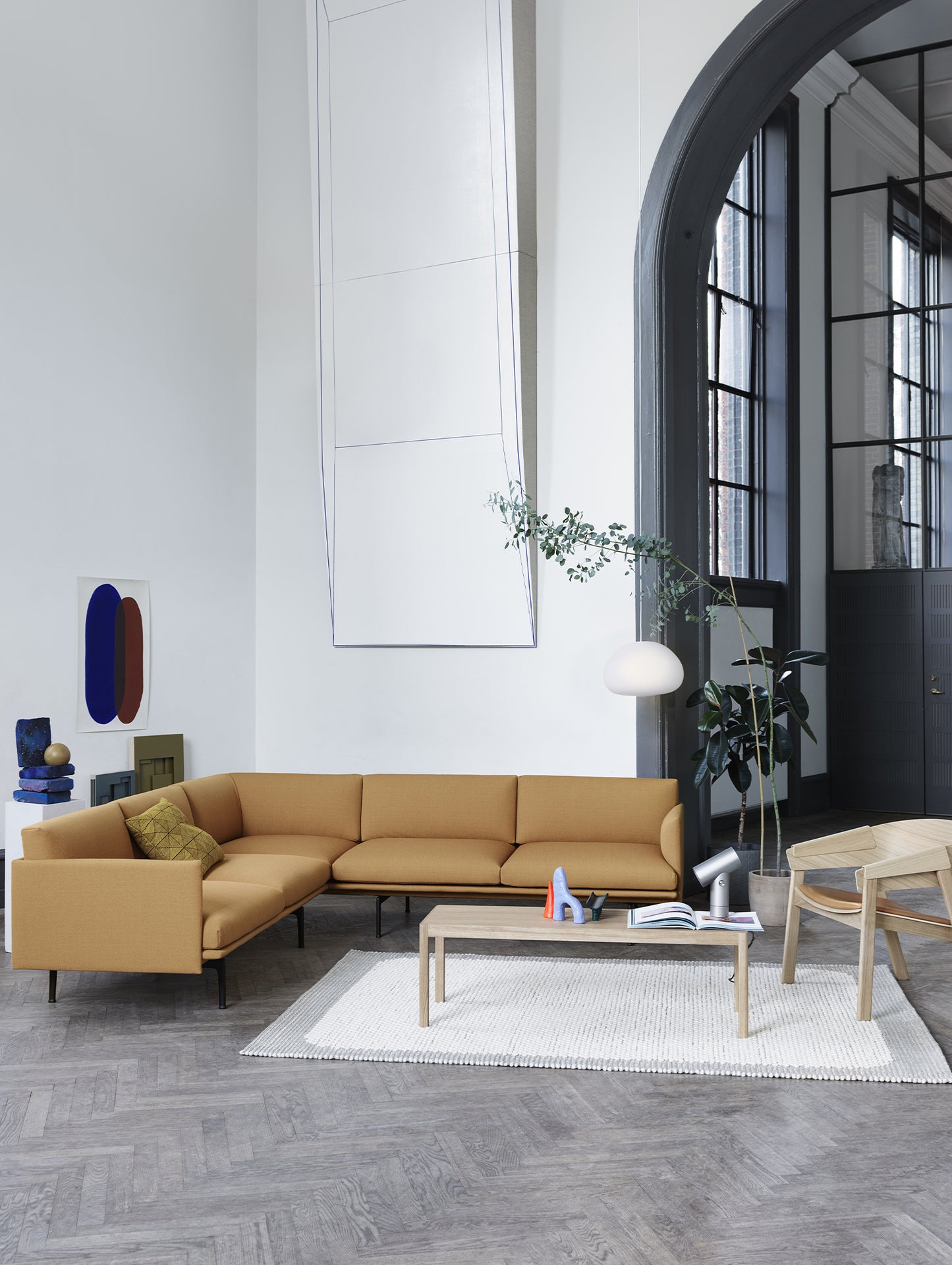 Cover Lounge Chair by Muuto - Oak / Cognac Refine Leather