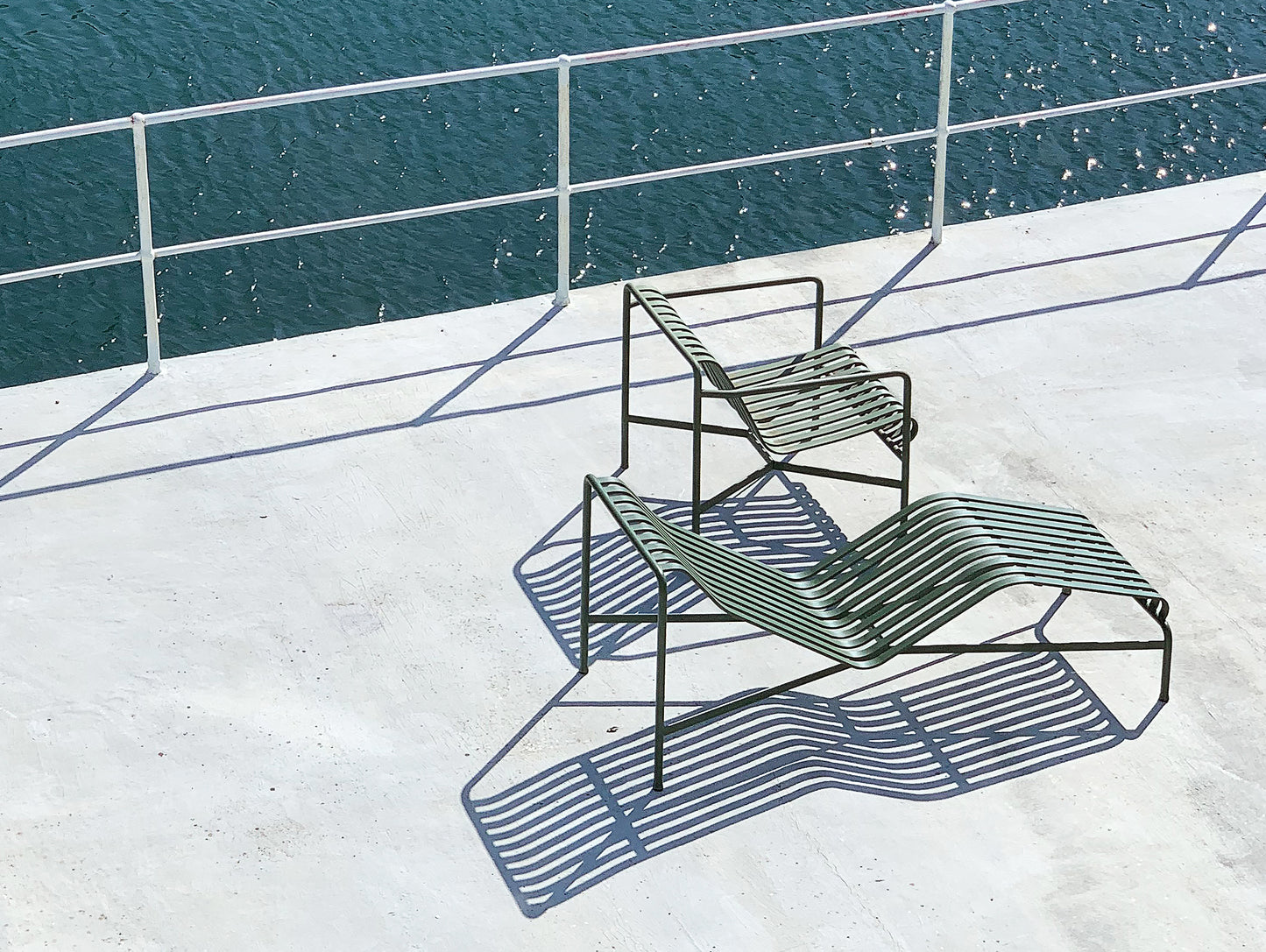 HAY Palissade Chaise Longue in Olive
