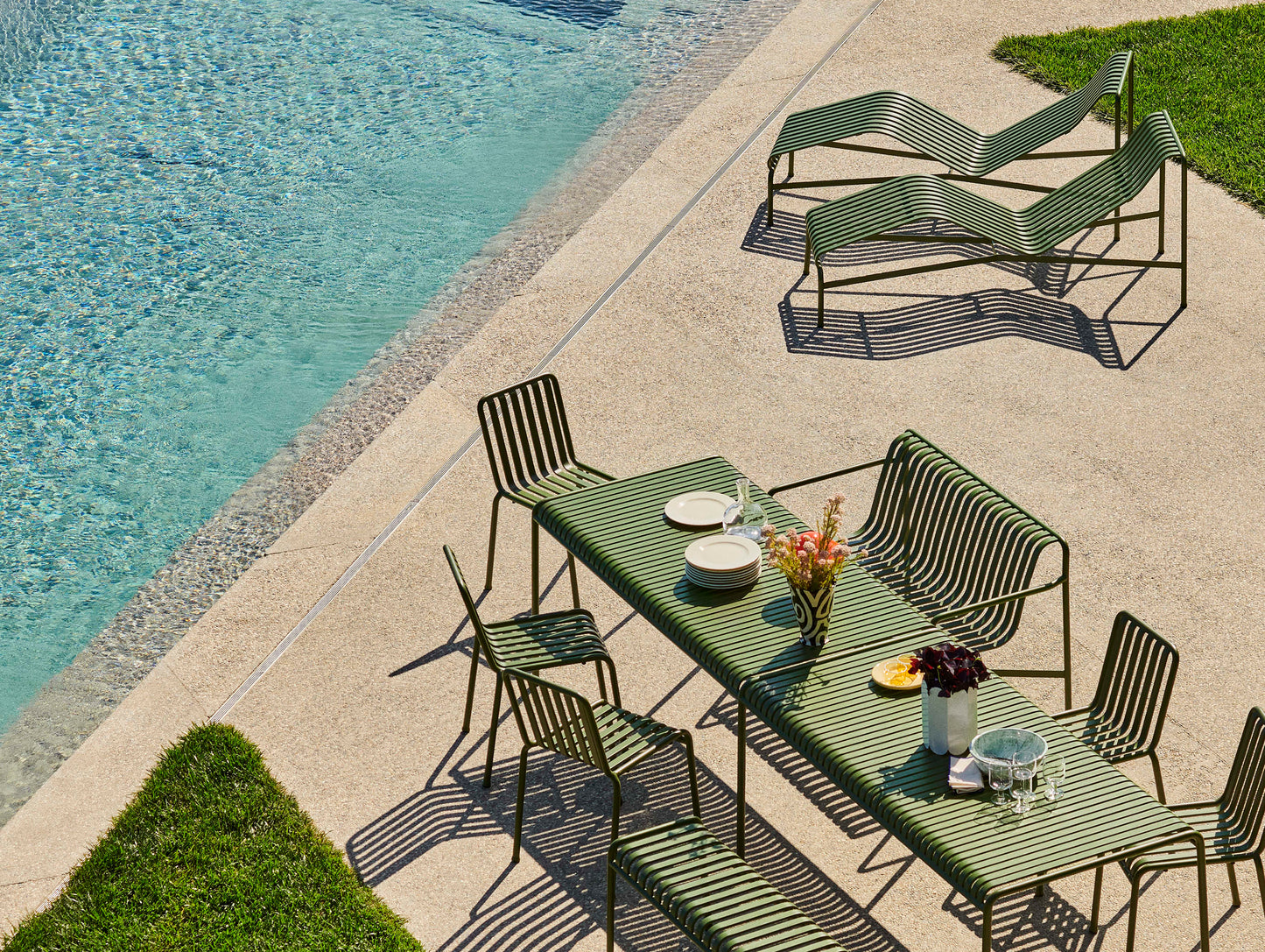 HAY Palissade Chaise Longue in Olive