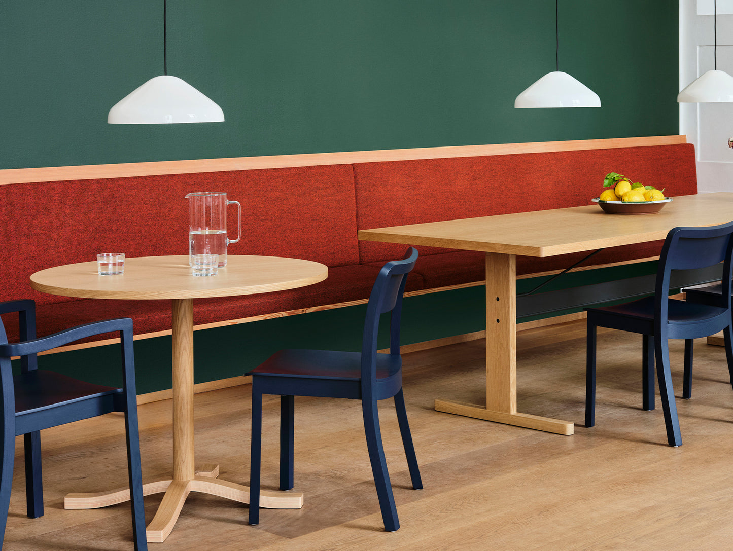 Pastis Table by HAY - Diameter: 90 cm / Height: 74 cm / Water-Based Lacquered Oak