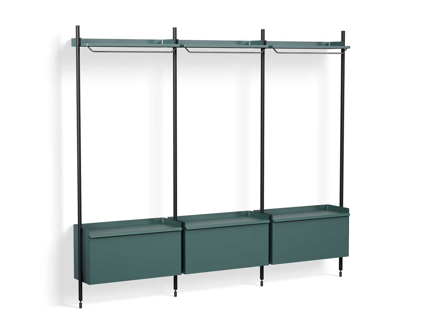 Pier System 1003 by HAY - Black Anodised Aluminium Uprights / PS Blue