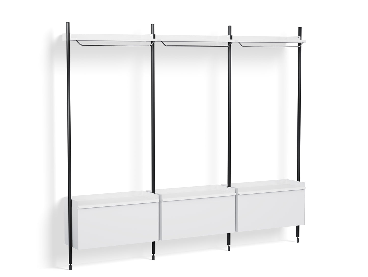 Pier System 1003 by HAY - Black Anodised Aluminium Uprights / PS White