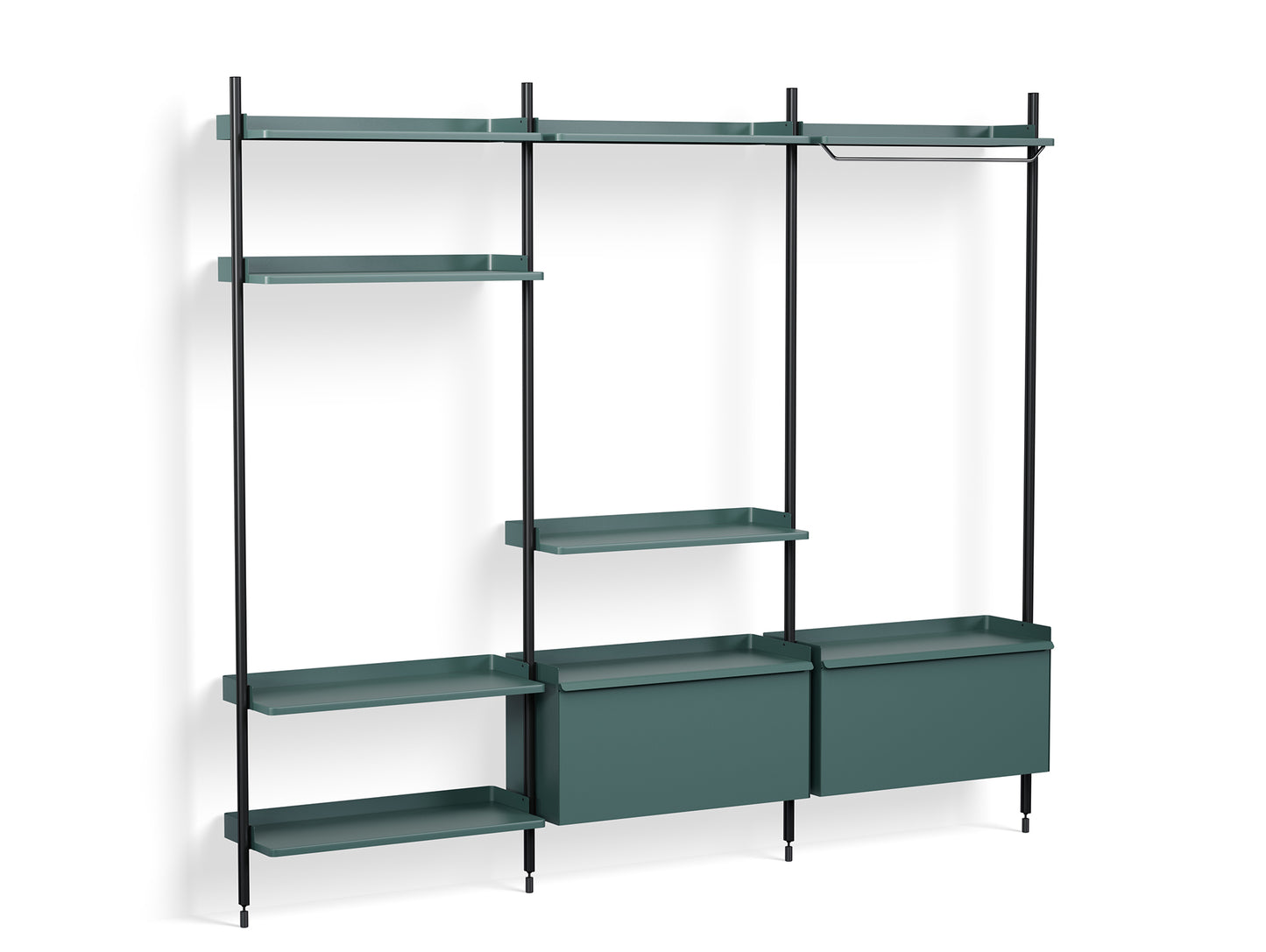Pier System 1093 by HAY - Black Anodised Aluminium Uprights / PS Blue