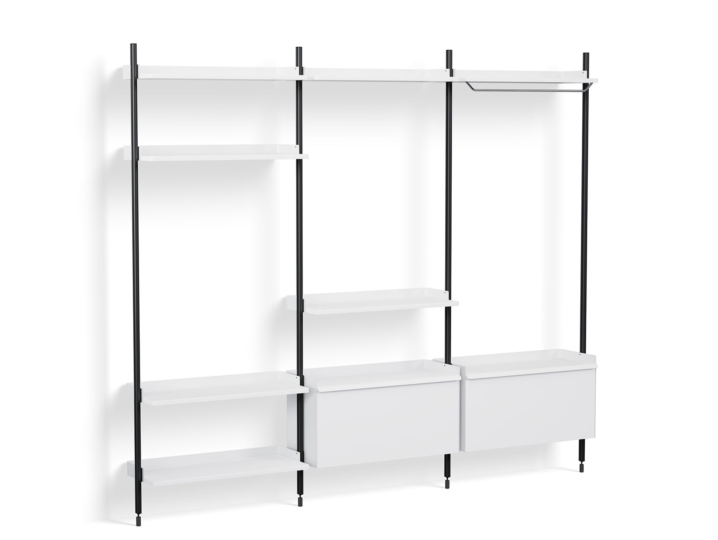 Pier System 1093 by HAY - Black Anodised Aluminium Uprights / PS White