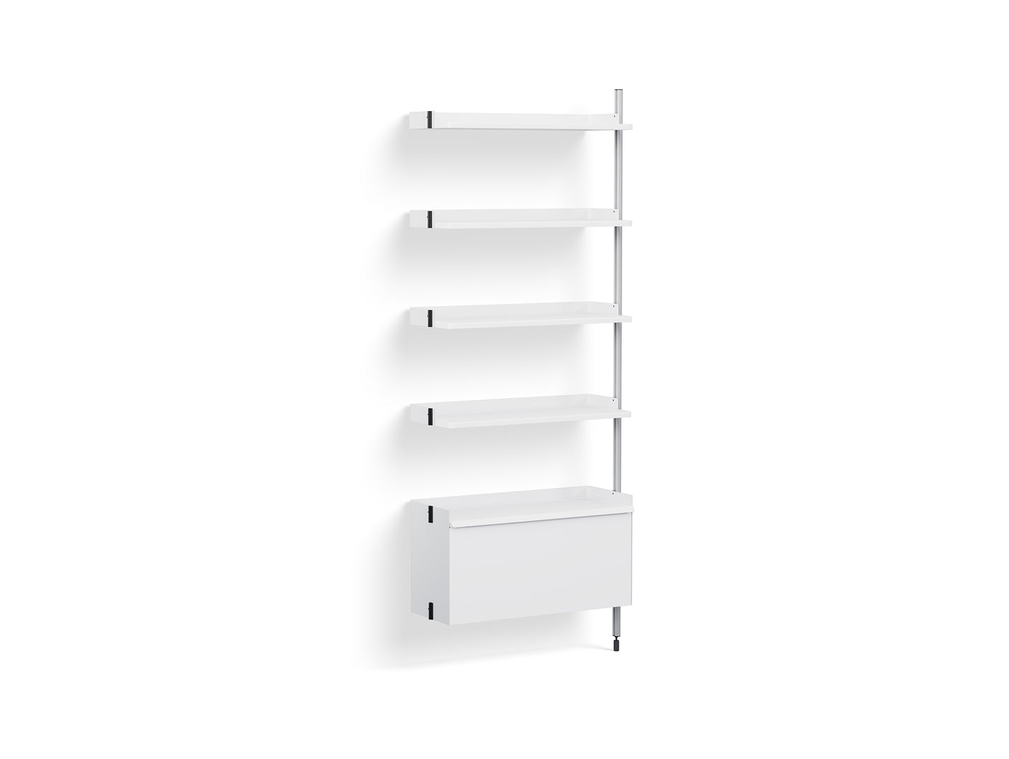 Pier System 120 Add-ons by HAY - Clear Anodised Aluminium Uprights / PS White
