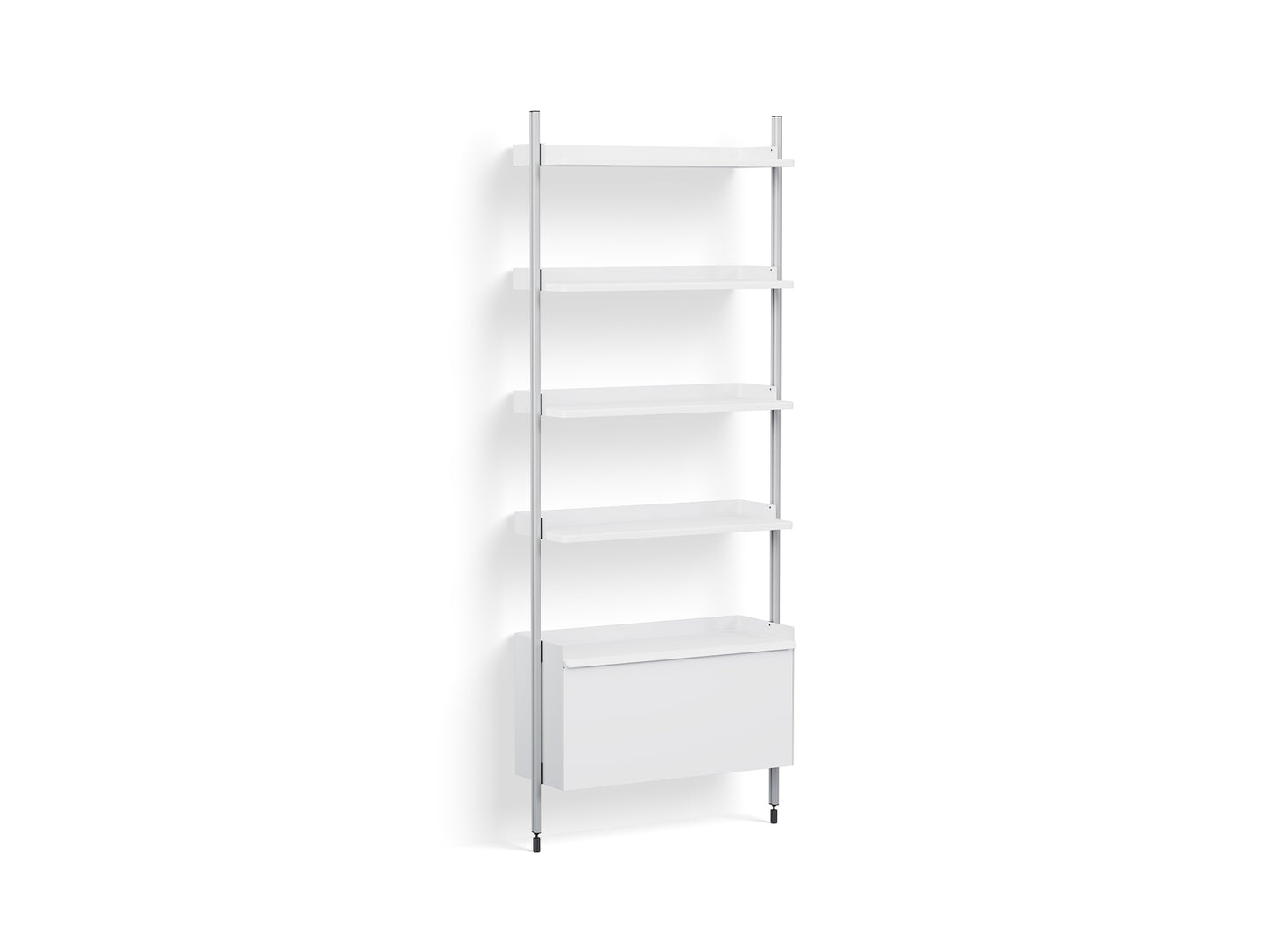 Pier System 121 by HAY - Clear Anodised Aluminium Uprights / PS White