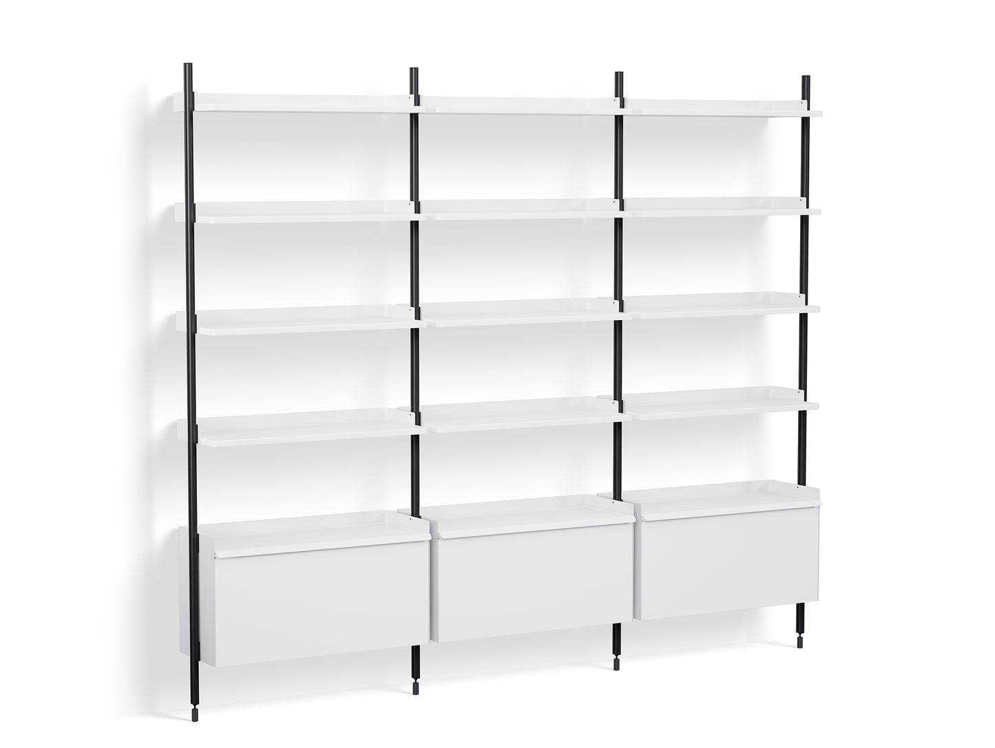 Pier System 123 by HAY - Black Anodised Aluminium Uprights / PS White