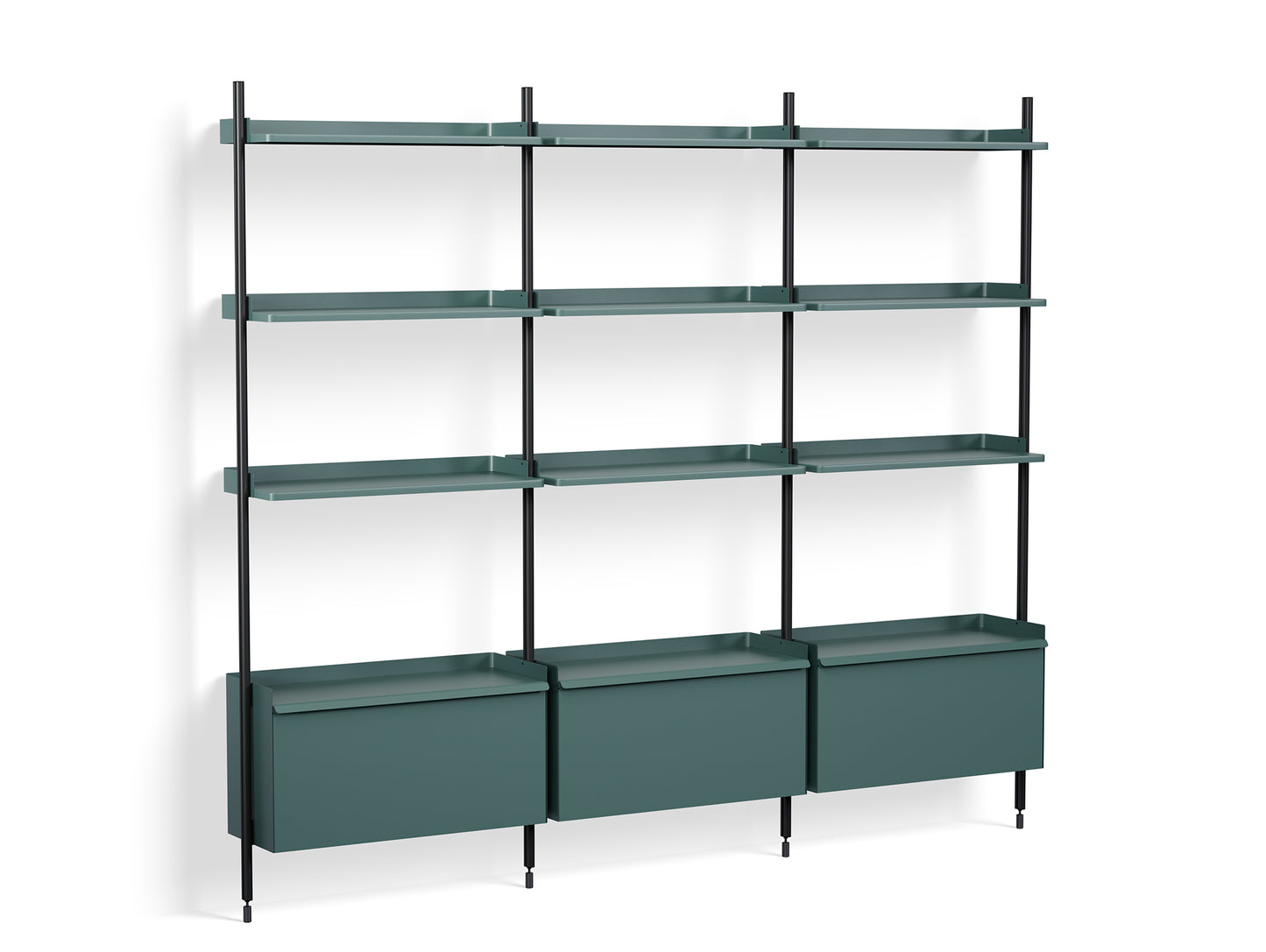Pier System 133 by HAY - Black Anodised Aluminium Uprights / PS Blue