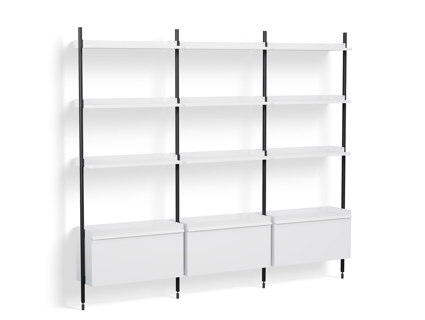 Pier System 133 by HAY - Black Anodised Aluminium Uprights / PS White
