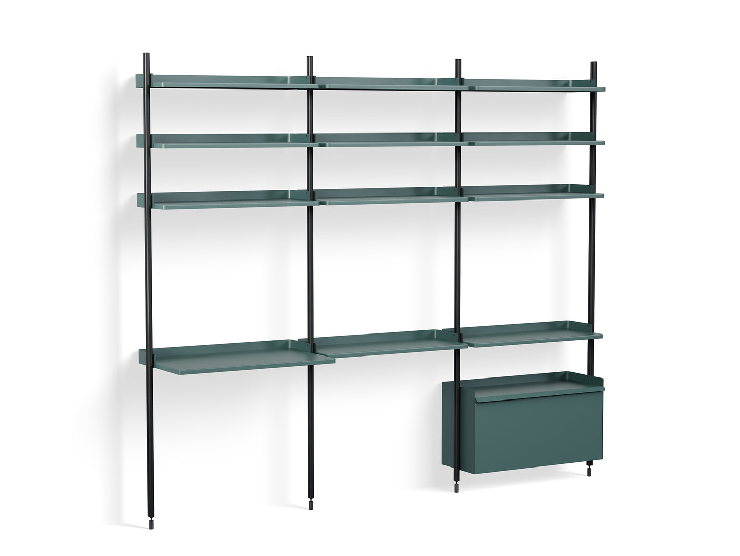 Pier System 23 by HAY - Black Anodised Aluminium Uprights / PS Blue