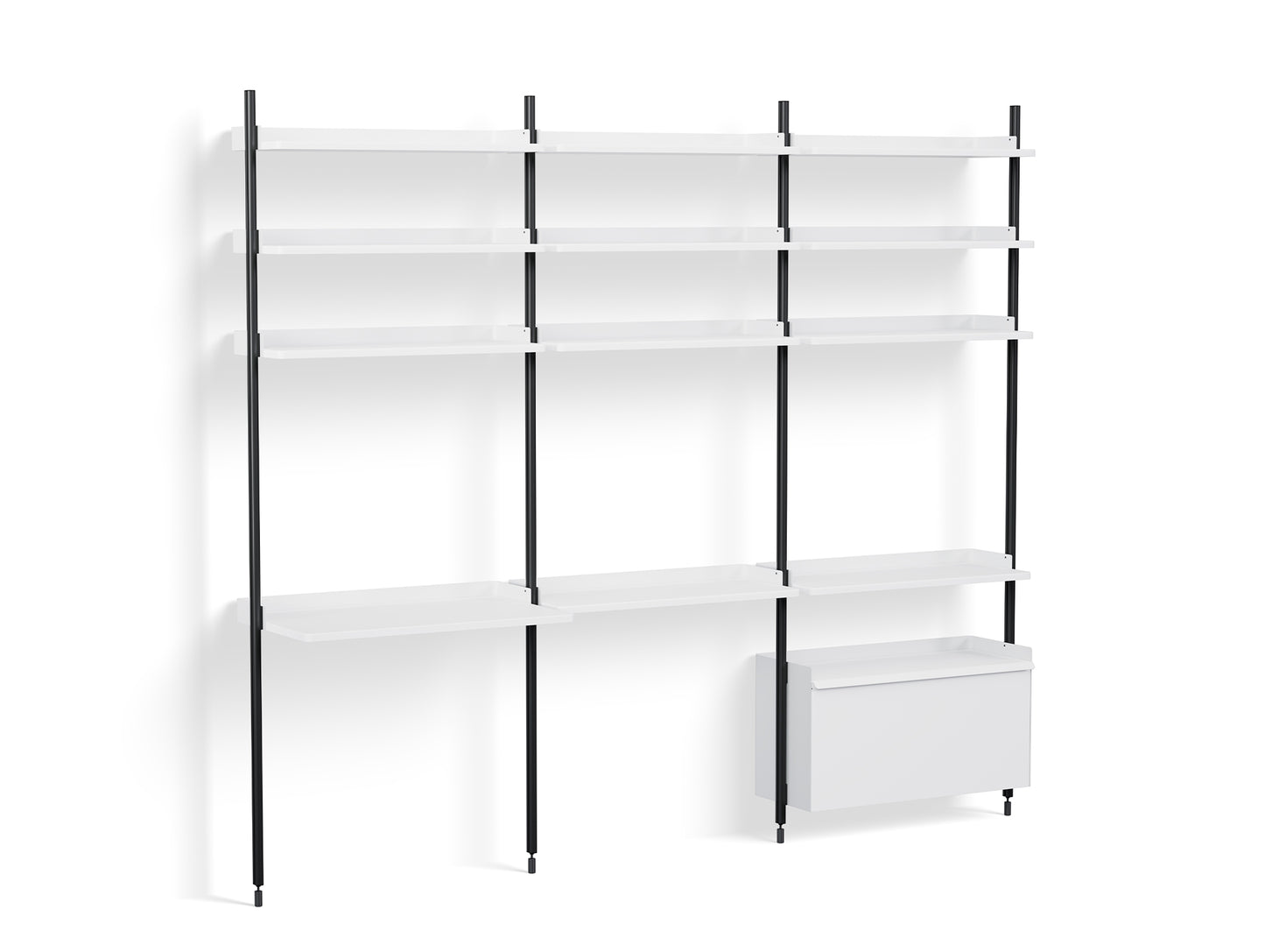 Pier System 23 by HAY - Black Anodised Aluminium Uprights / PS White