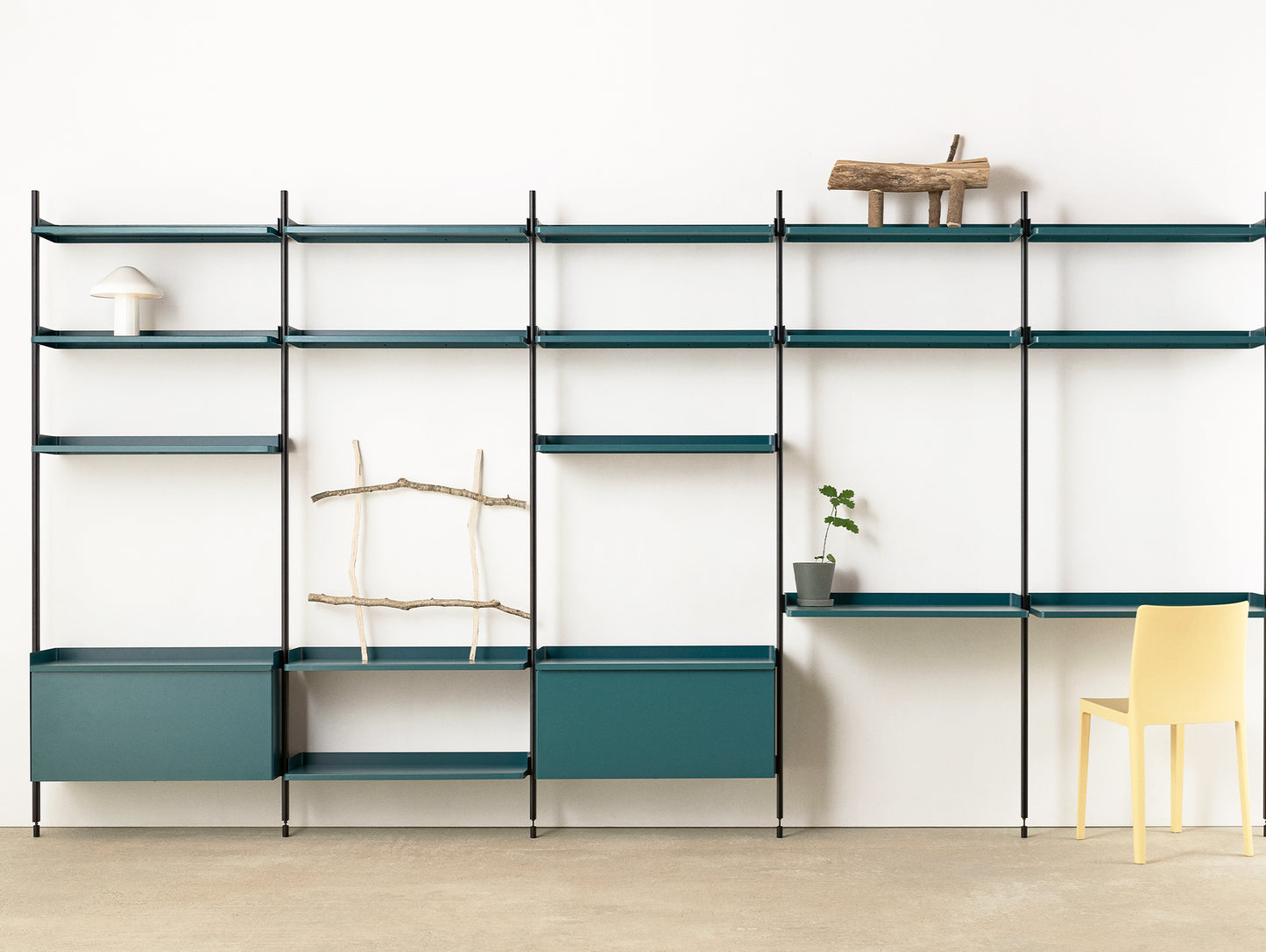 Pier System by HAY - Black Anodised Aluminium Uprights / PS Blue