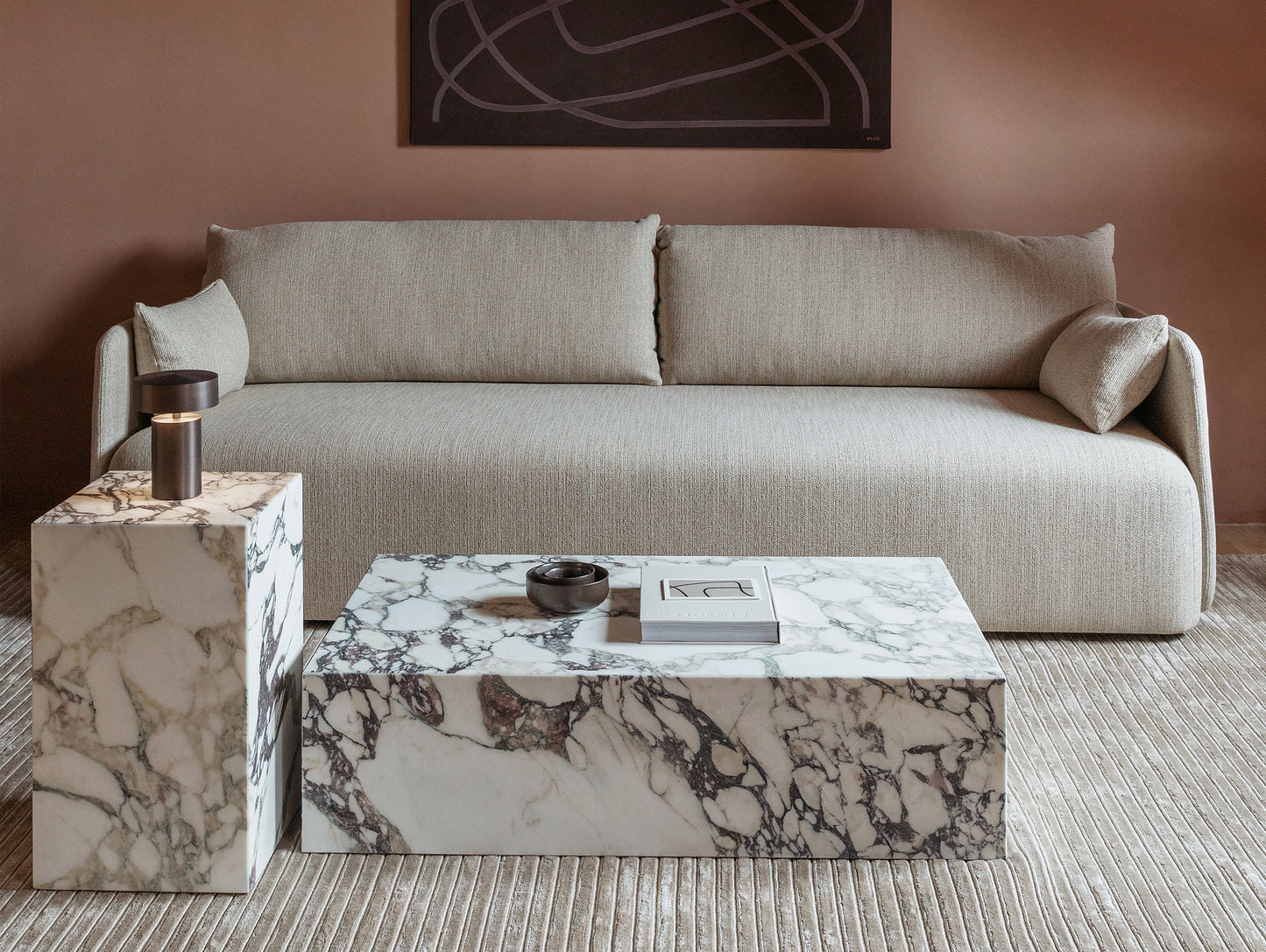 Marble Plinth Low - Calacatta Viola Marble - by Menu