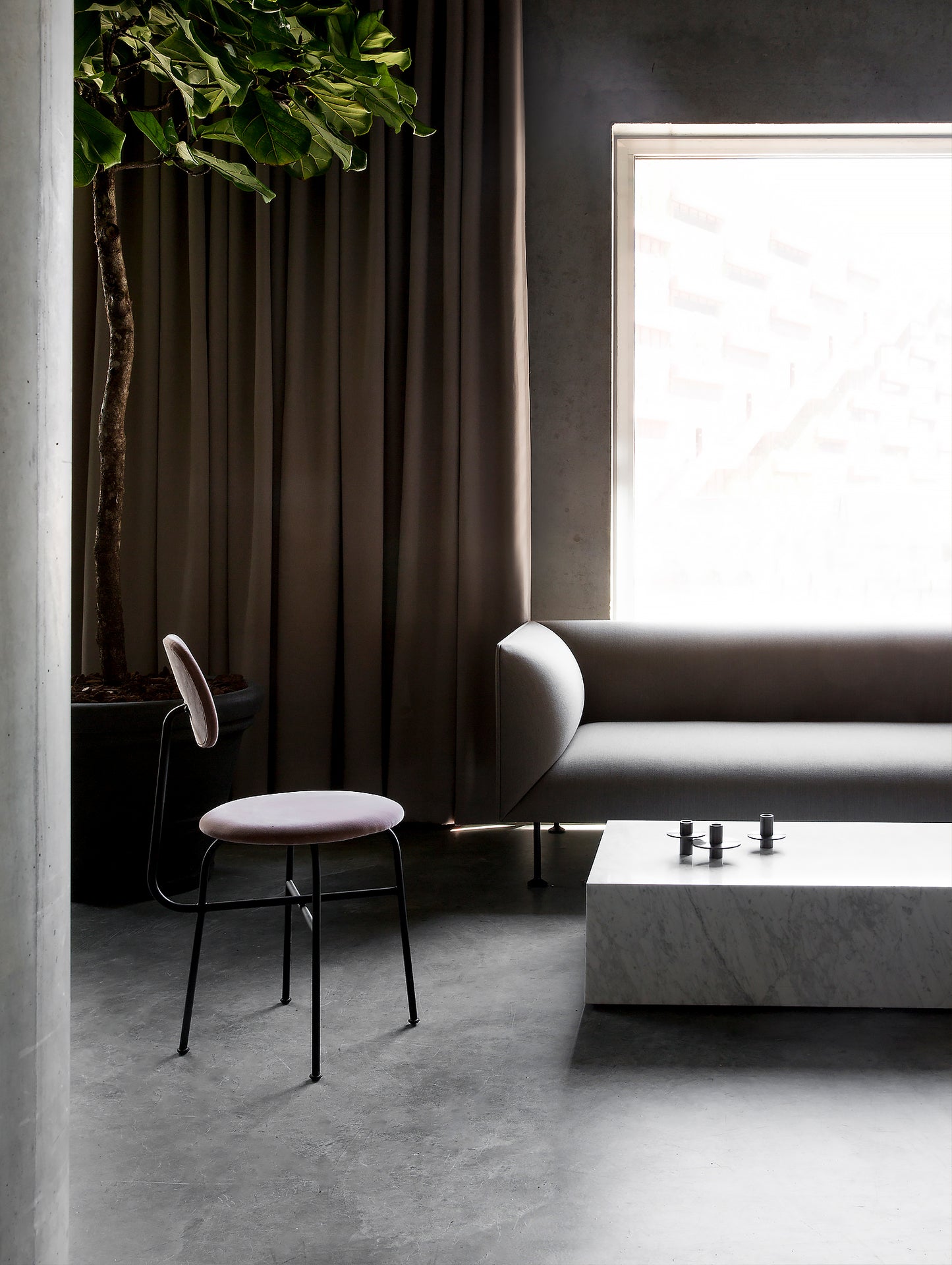 Marble Plinth Low - Carrara Marble - by Menu