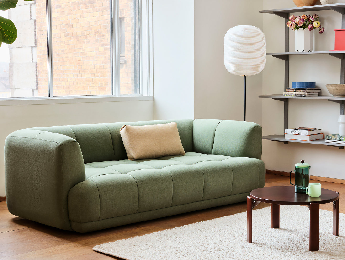 Quilton 2-Seater Sofa / Romo Linara 100 (Tarragon)