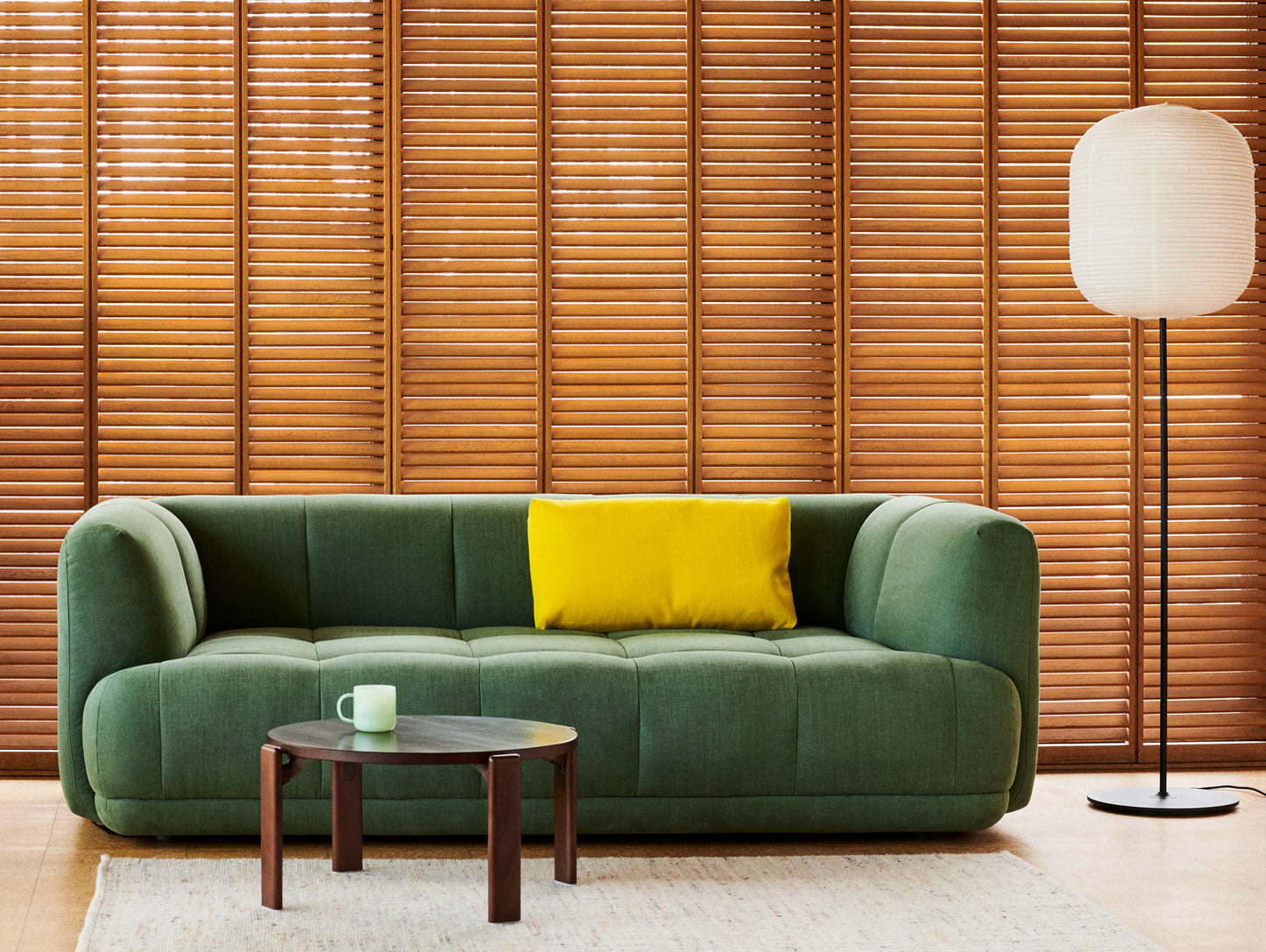 Quilton 2-Seater Sofa / Romo Linara 100 (Tarragon)