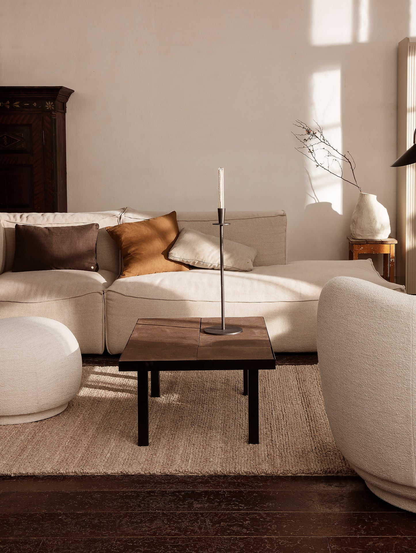 Rico Pouf in off-White Boucle by Ferm Living