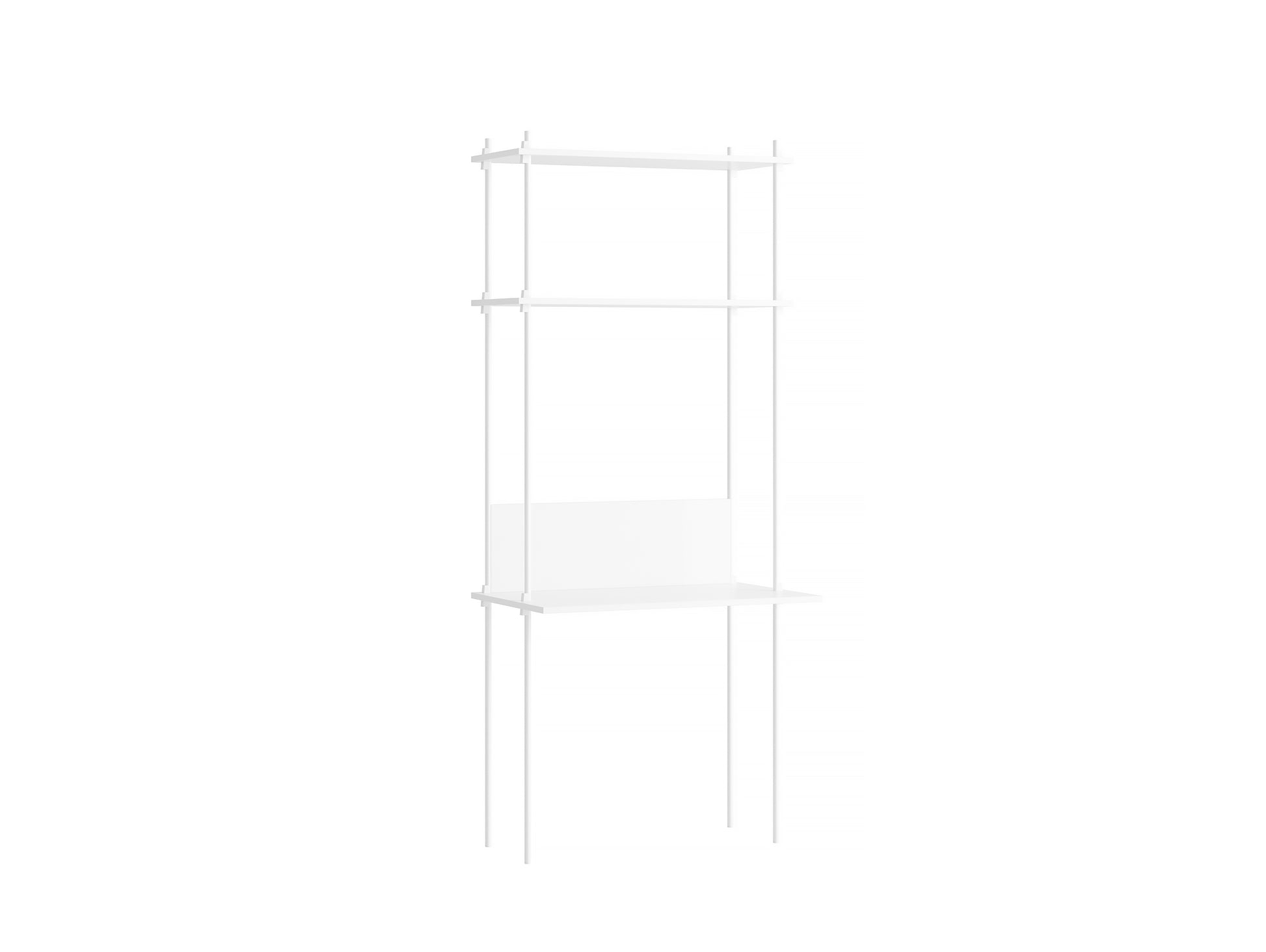 Moebe Shelving System - S.200.1.D Set in White / White Lacquered Finish