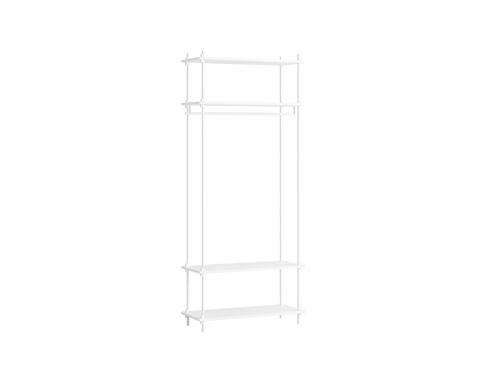 Moebe Shelving System - S.200.1.F Set in White / White Lacquered Finish