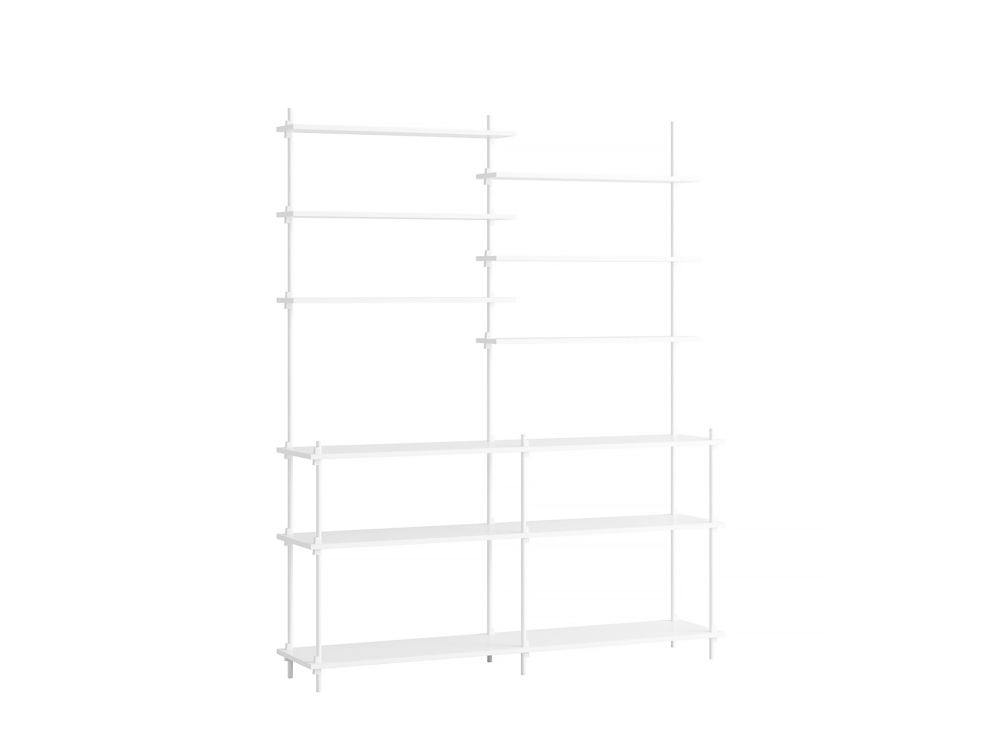 Moebe Shelving System - S.200.2.D Set in White / White Lacquered Finish
