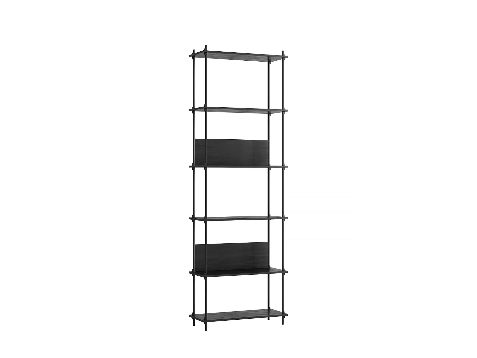 Moebe Shelving System - S.255.1.A Set in Black / Black Painted Oak