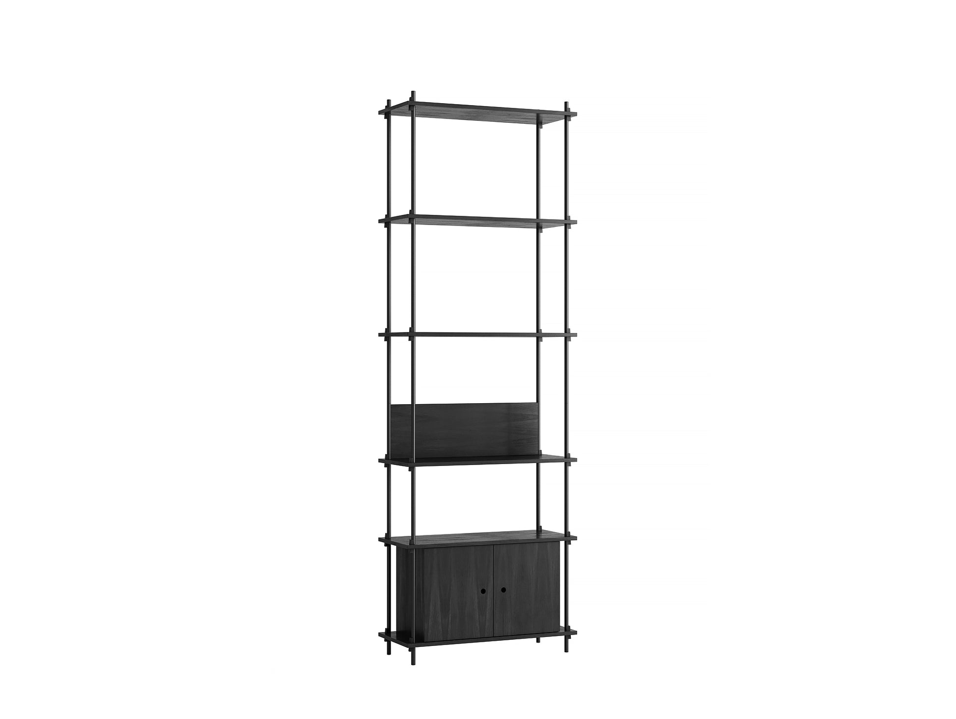 Moebe Shelving System - S.255.1.B Set in Black / Black Painted Oak