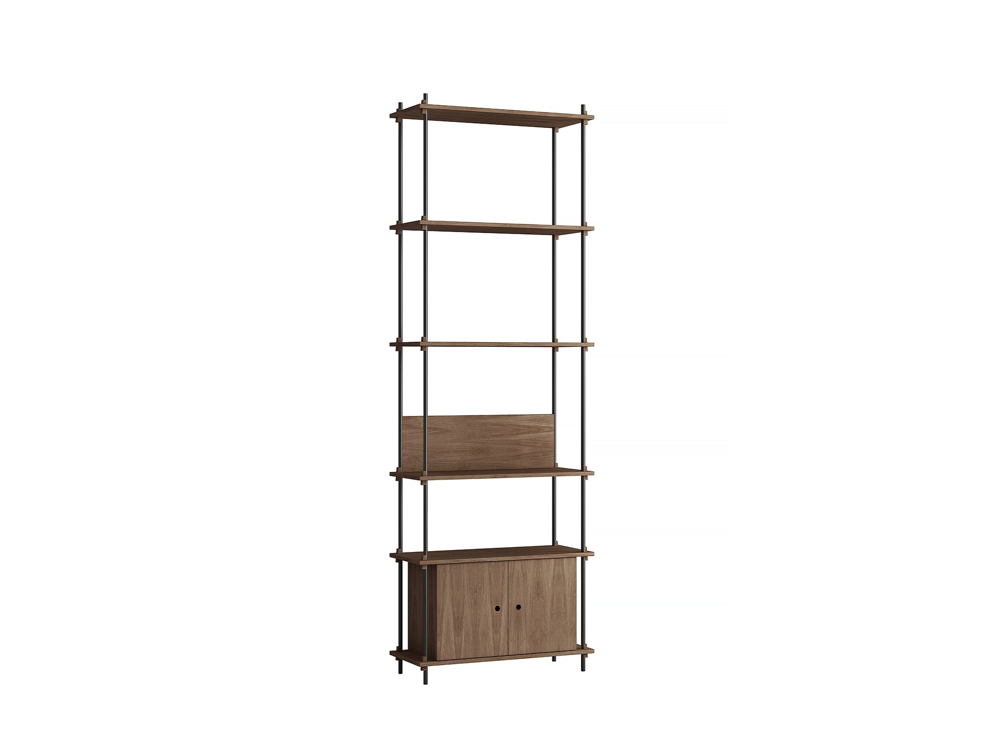 Moebe Shelving System - S.255.1.B Set in Black / Smoked Oak