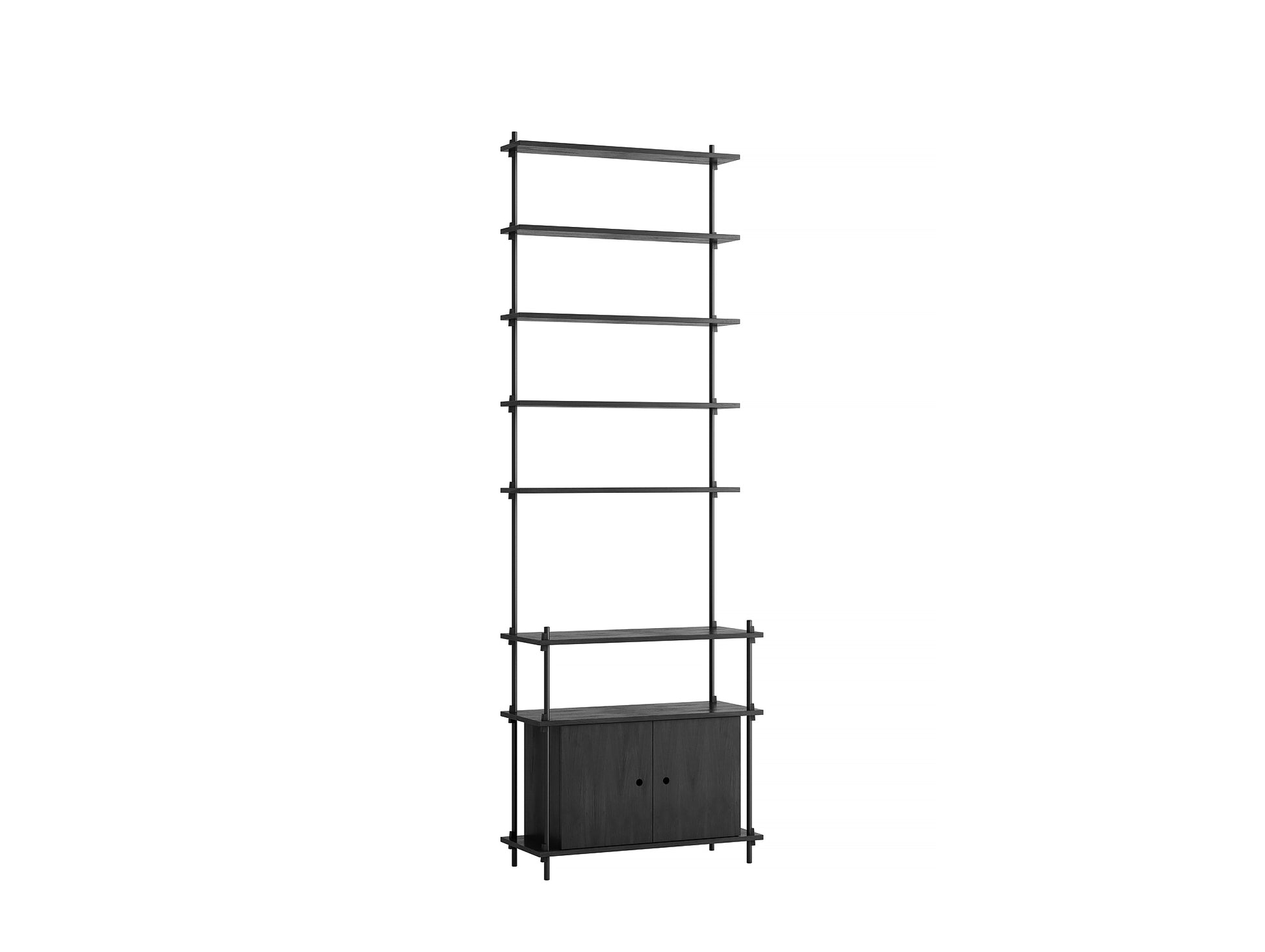 Moebe Shelving System - S.255.1.C Set in Black / Black Painted Oak
