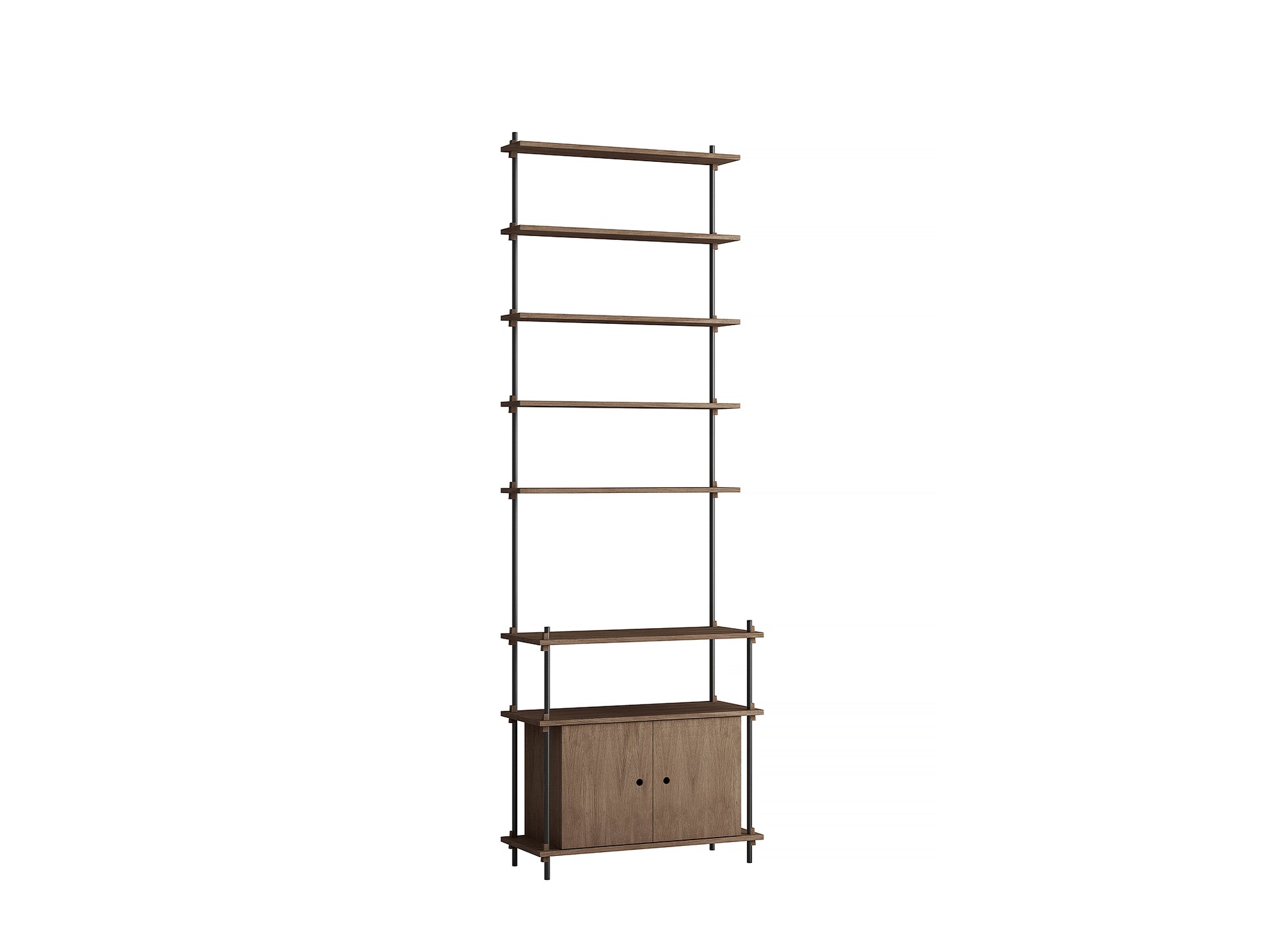 Moebe Shelving System - S.255.1.C Set in Black / Smoked Oak