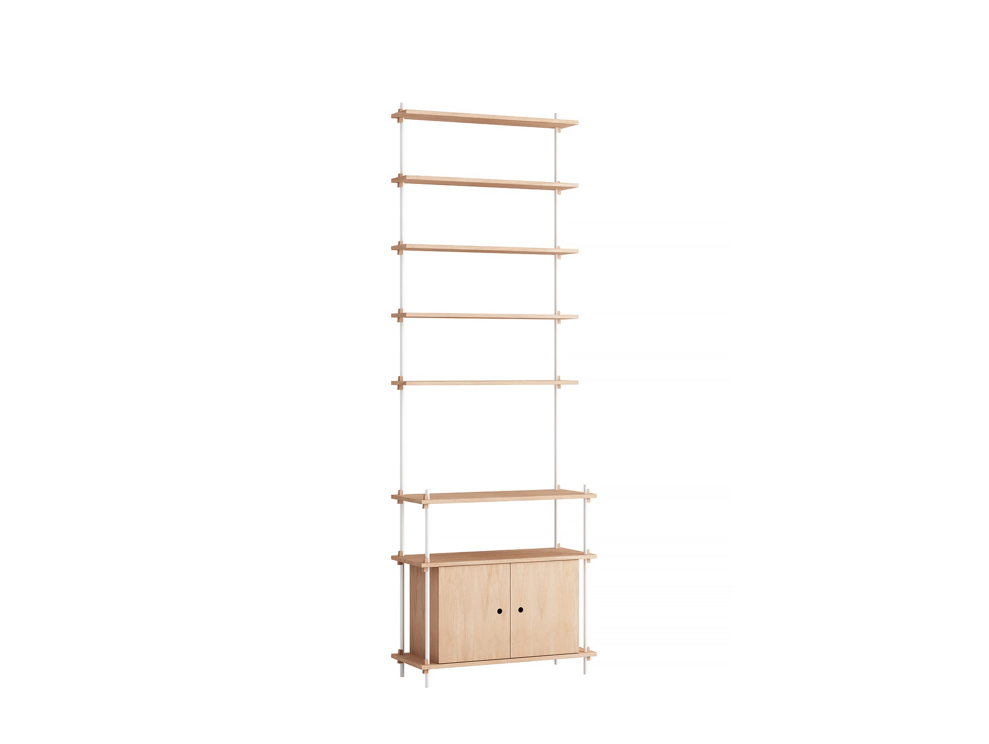 Moebe Shelving System - S.255.1.C Set in White / Oiled Oak